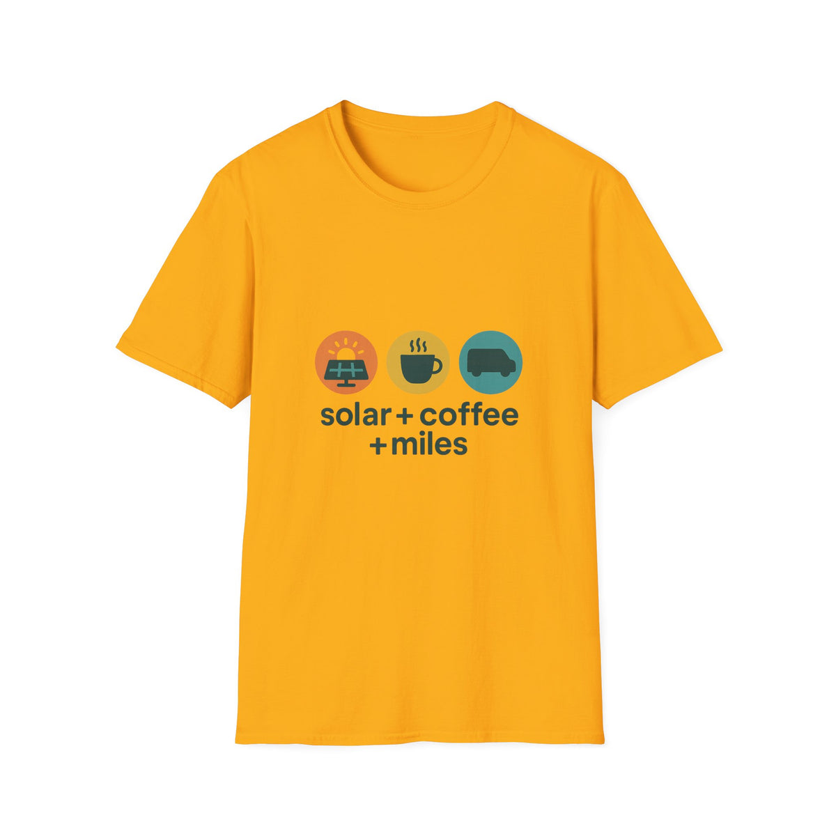 Minimalist Coffee & Camper Icons T-Shirt — Cozy Road Trip Vibes - Trending Now - August 2026