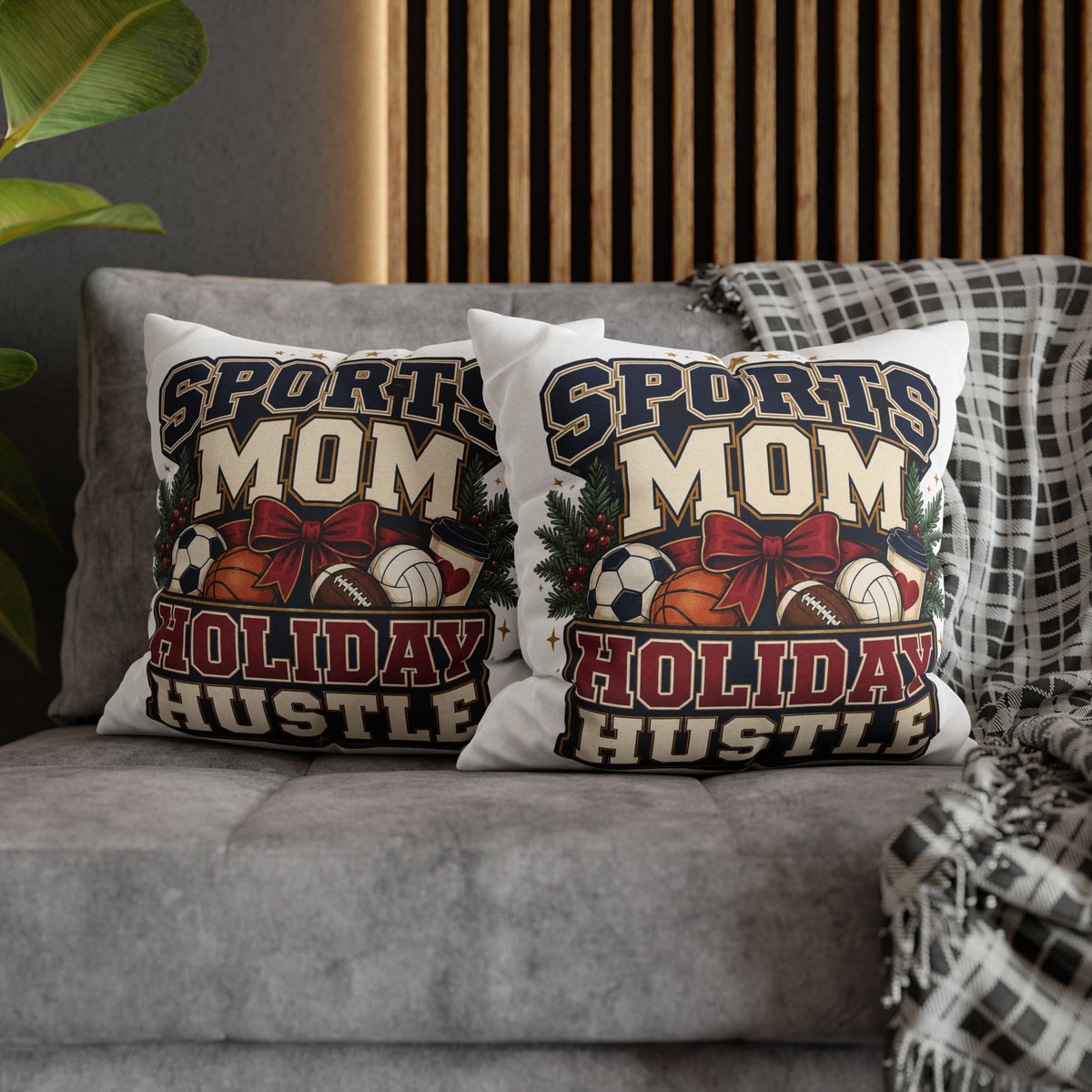 Sports Mom Holiday Hustle Pillowcase Modern Day Christmas