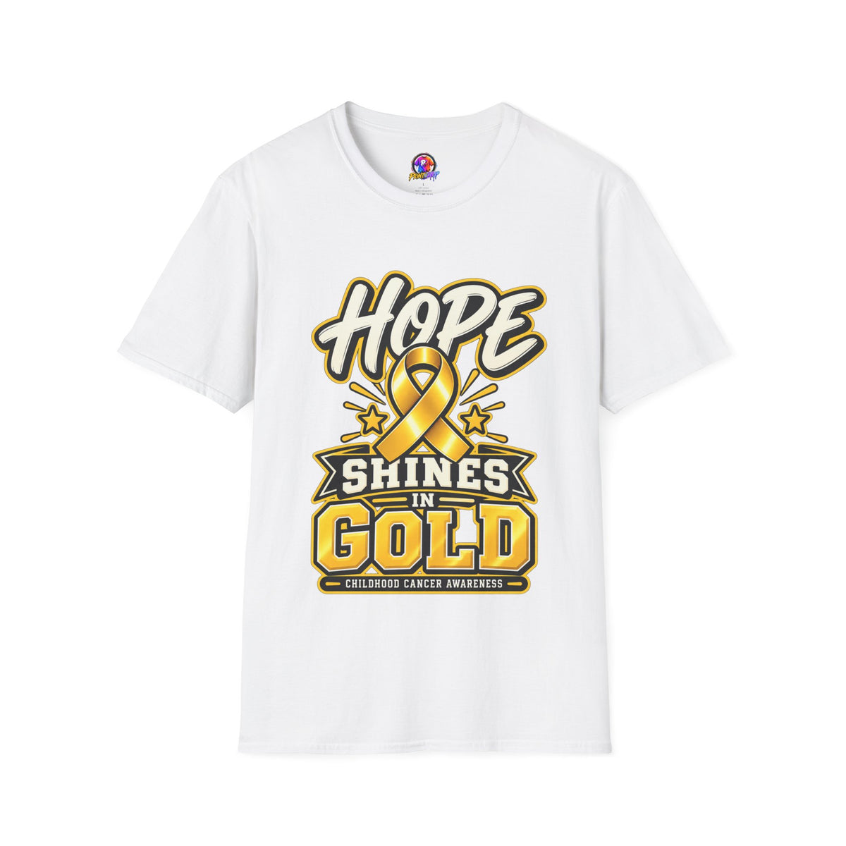Hope Shines in Gold T-Shirt — Childhood Cancer Awareness Tee