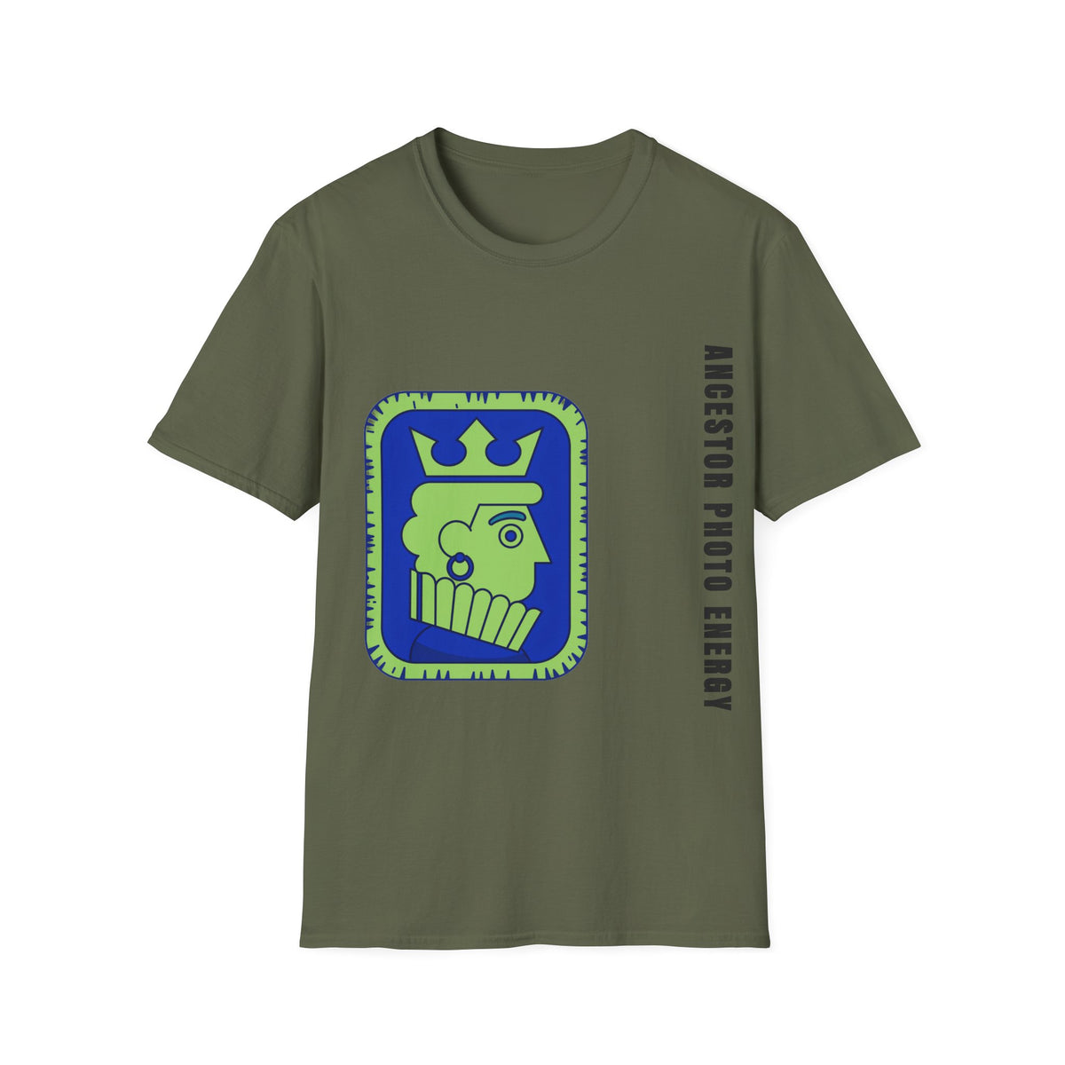 King Checkerboard Graphic T‑Shirt — Bold Green & Blue Chess King Design - Trending Now - September 2026