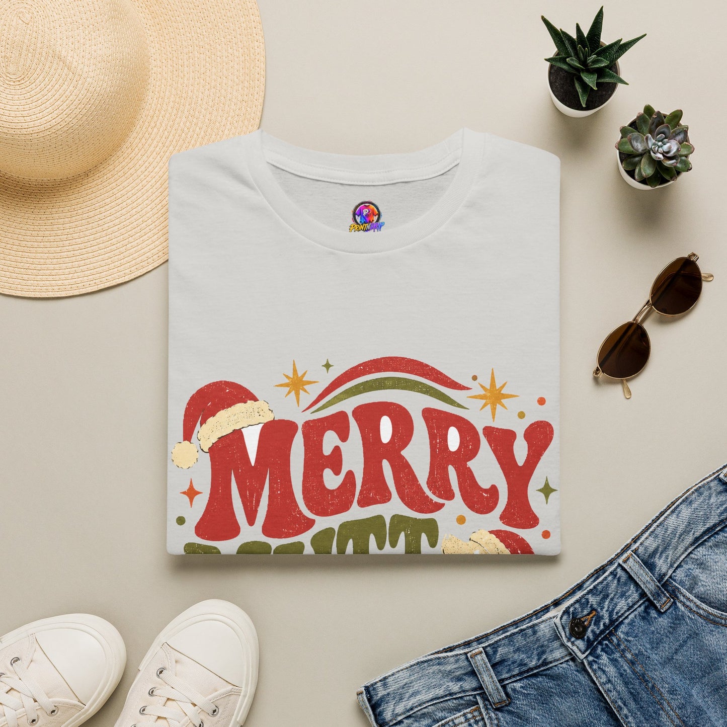 Merry Mutt Club T-Shirt — Retro Christmas Dog Lover Tee