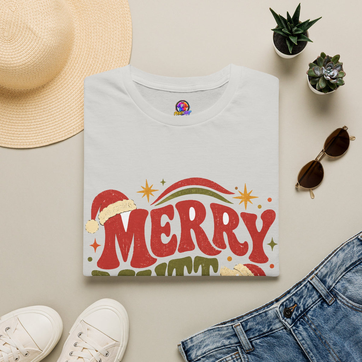 Merry Mutt Club T-Shirt — Retro Christmas Dog Lover Tee