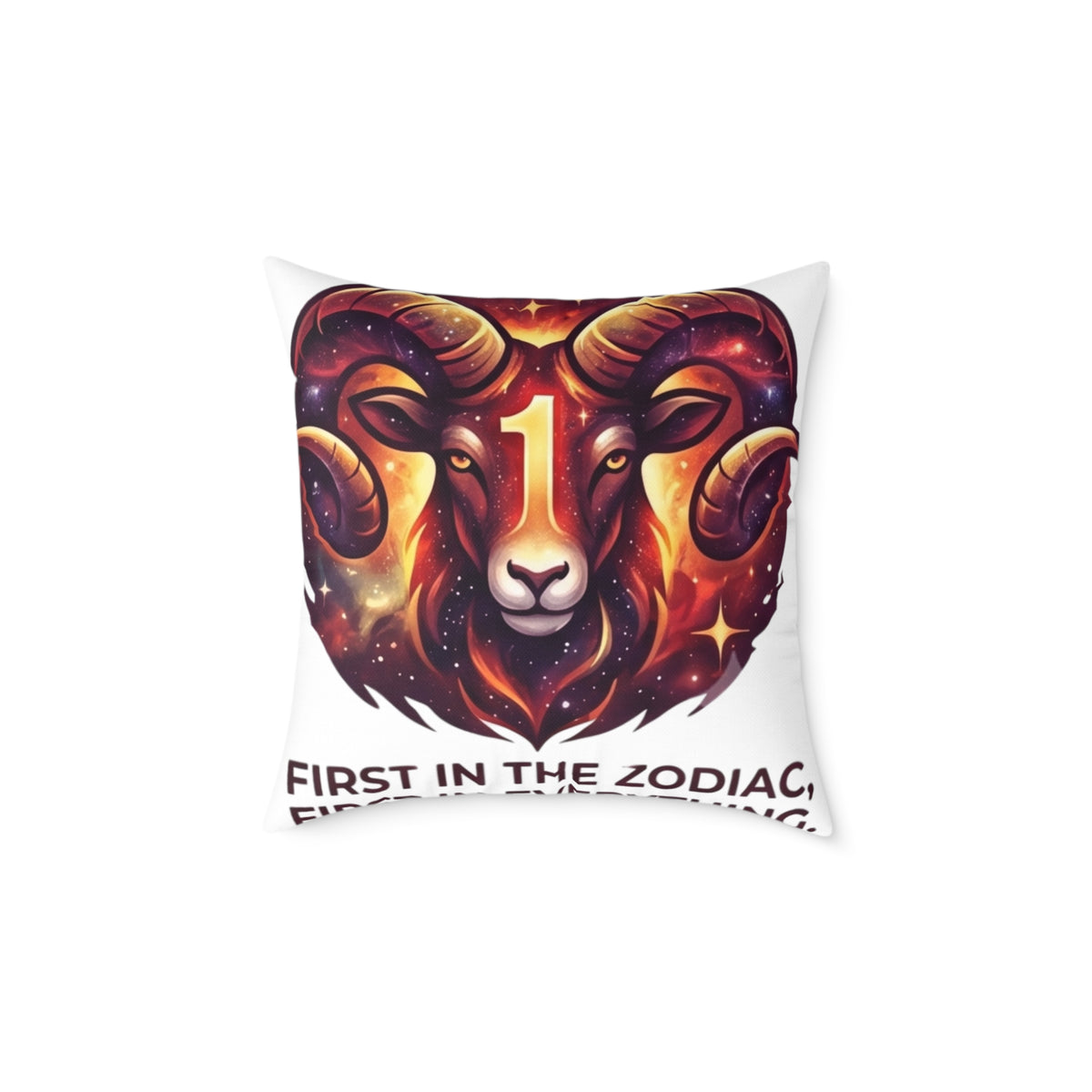 Aries Zodiac Pillow First In The Zodiac First In Everything Square Poly Canvas Pillow