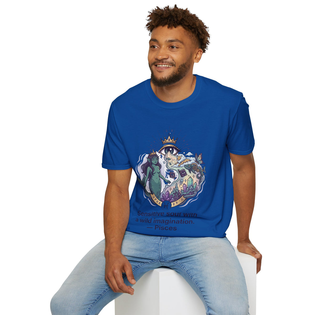 Pisces Zodiac Mystical Mermaid Art T-Shirt — "Sensitive soul with a wild imagination"
