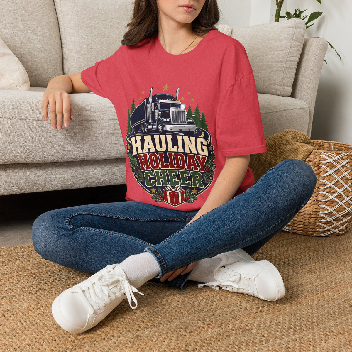 Christmas Truck T‑Shirt — "Hauling Holiday Cheer" Festive Trucker Tee
