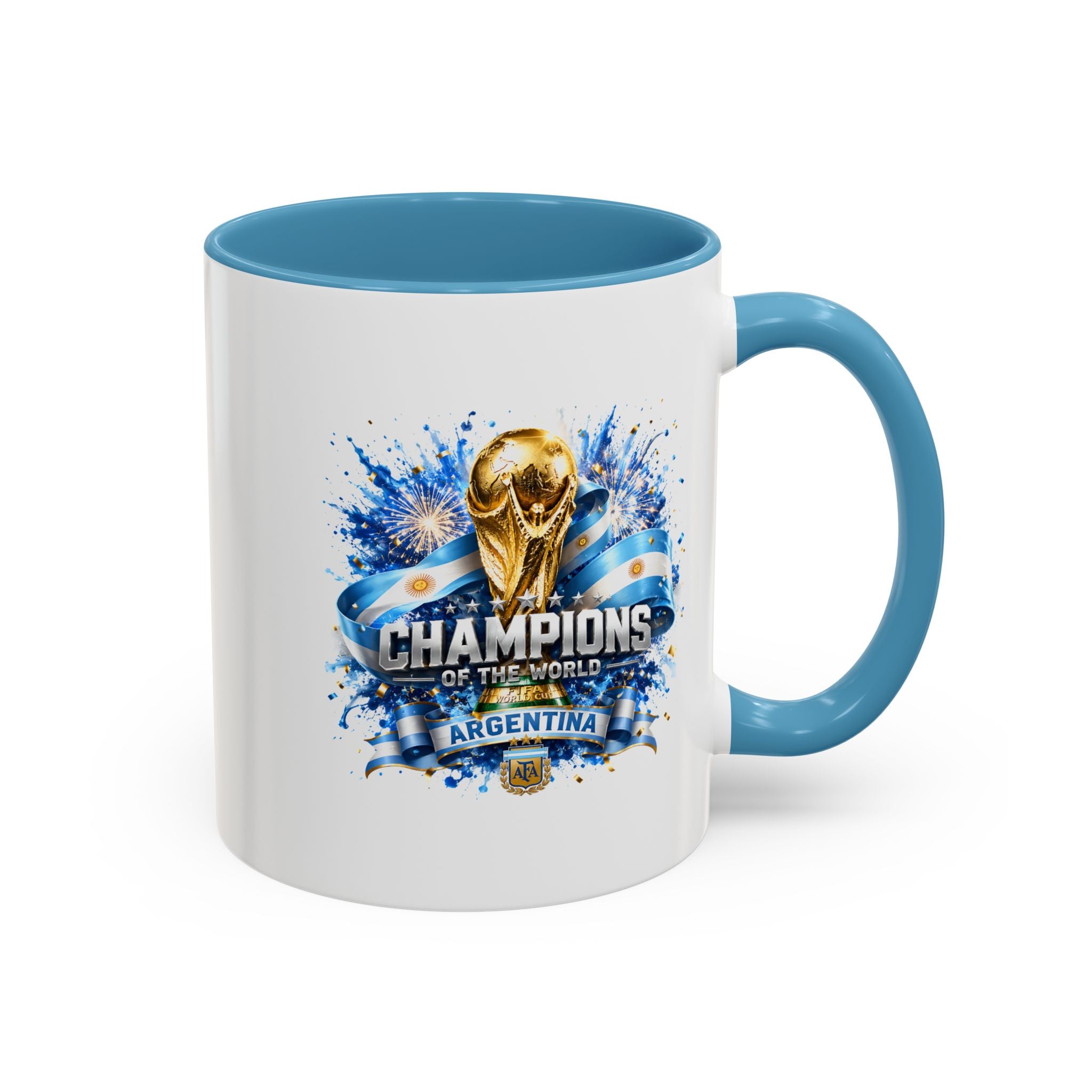 Argentina World Cup Champions Coffee Mug — 'Champions of the World' Accent Mug