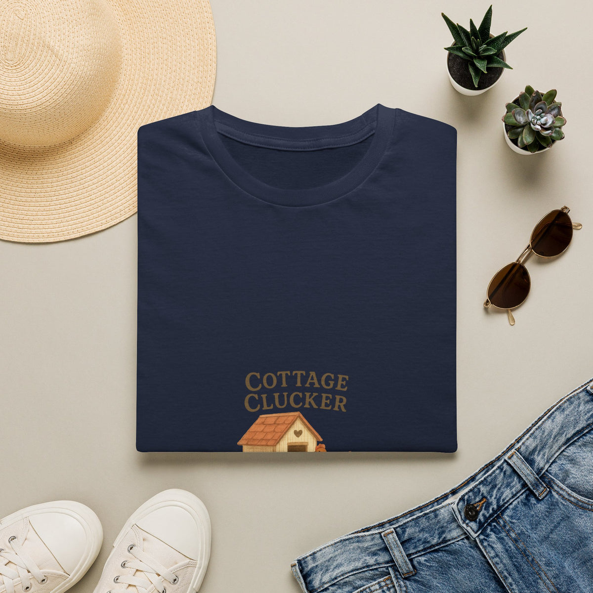 Cottage Clucker Cute Chicken Coop Tee - Farmhouse Aesthetic Graphic T-Shirt - Trending Now - September 2026