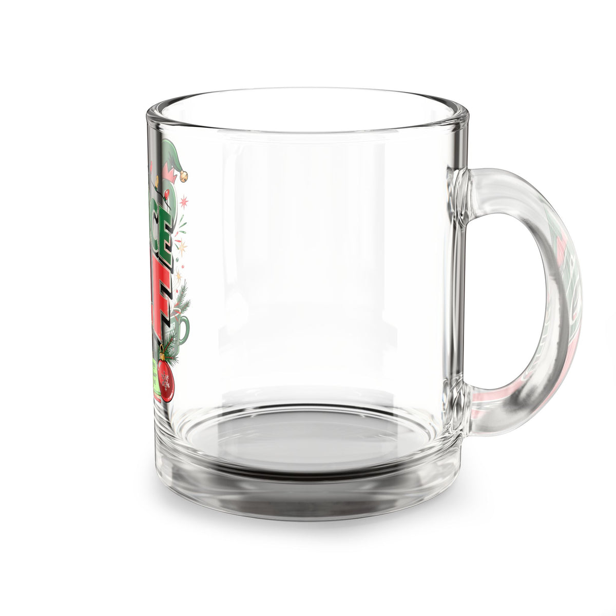 Christmas Glass Mug 10 oz Office Elf Glass Mug – 10oz Holiday Coffee Cup