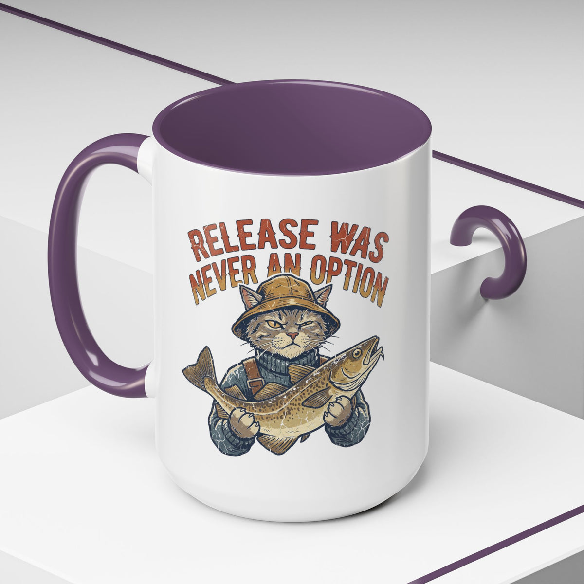 "Release Was Never An Option" Funny And Witty Accent Coffee Mug (11, 15oz)