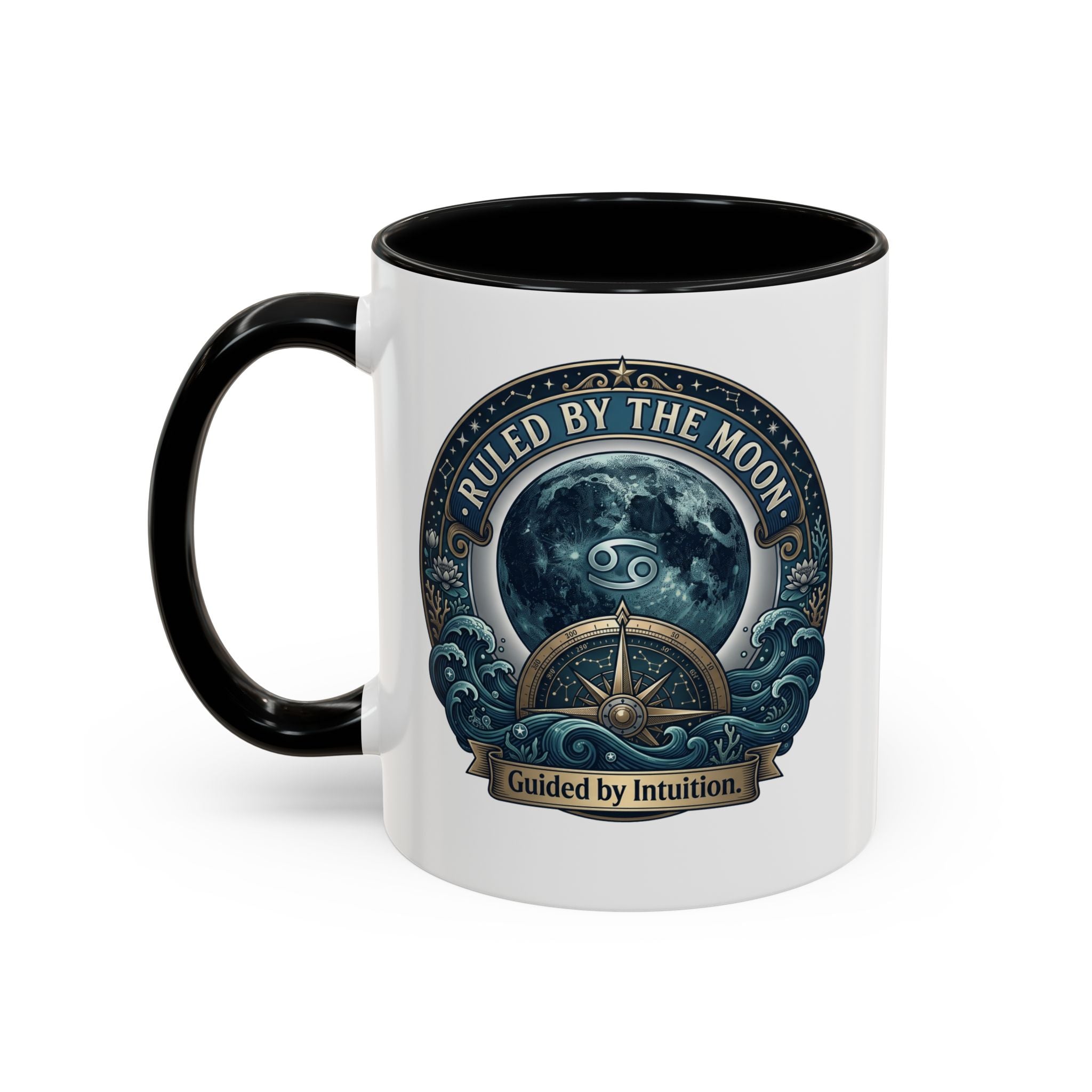 Ruled by the Moon Accent Coffee Mug — Zodiac Cancer Astrology 11/15oz