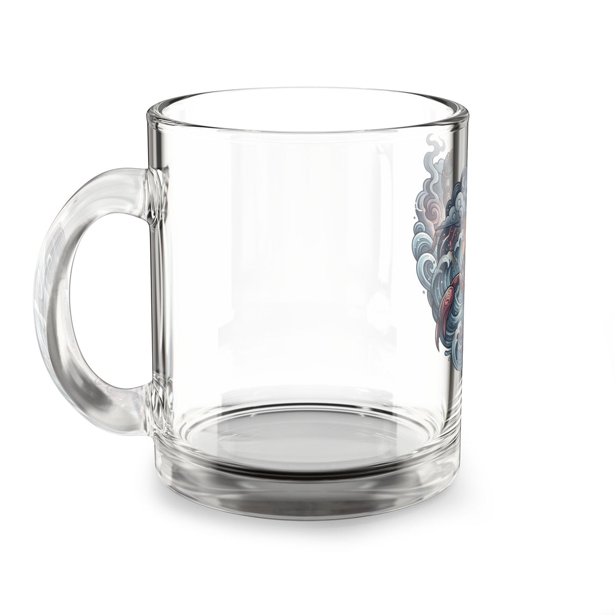 Scorpion Wave Glass Mug — 10oz Tattoo-Style Scorpio Zodiac Design
