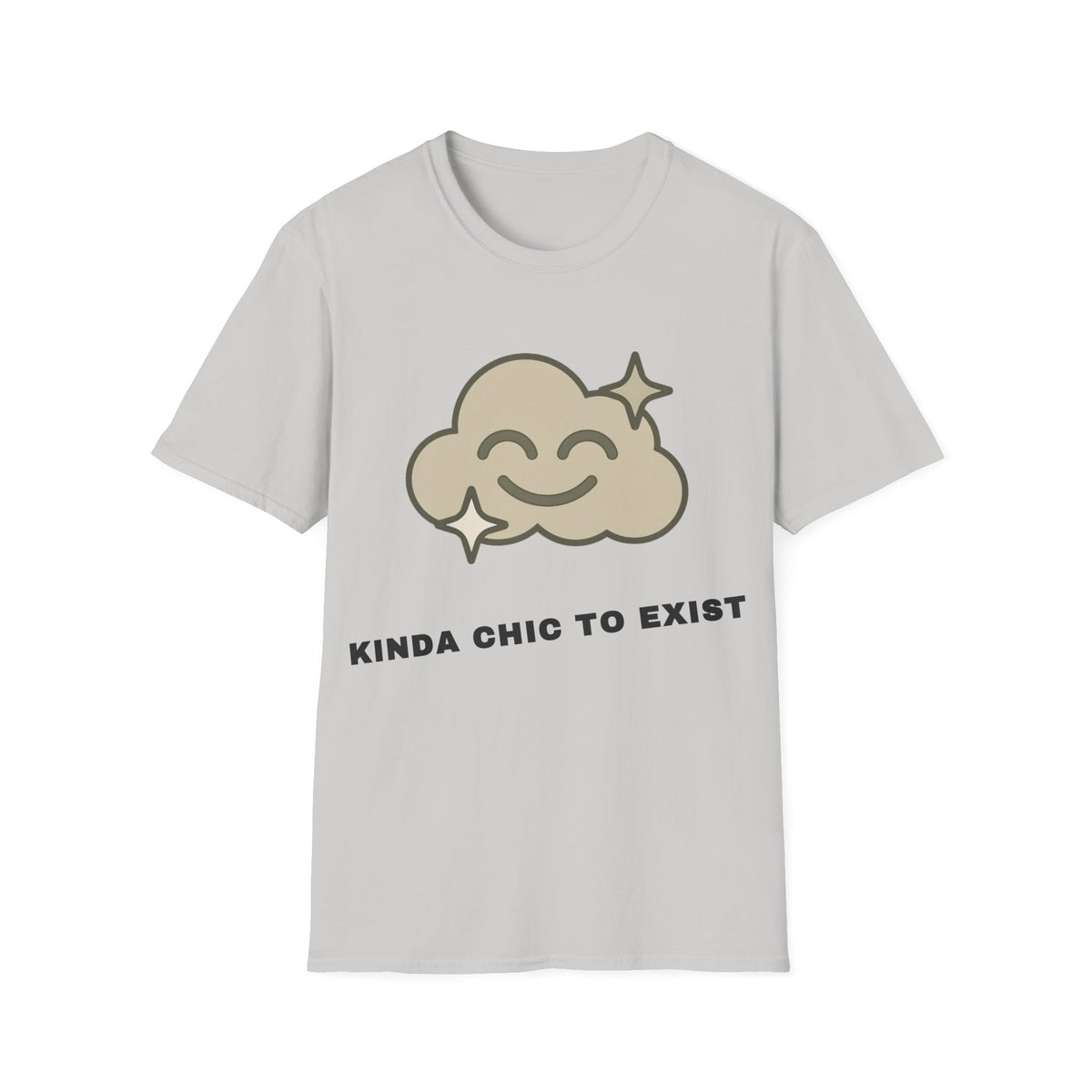 T-Shirt — "Kinda Chic to Exist" Smiling Cloud Graphic Tee - Trending Now - September 2026