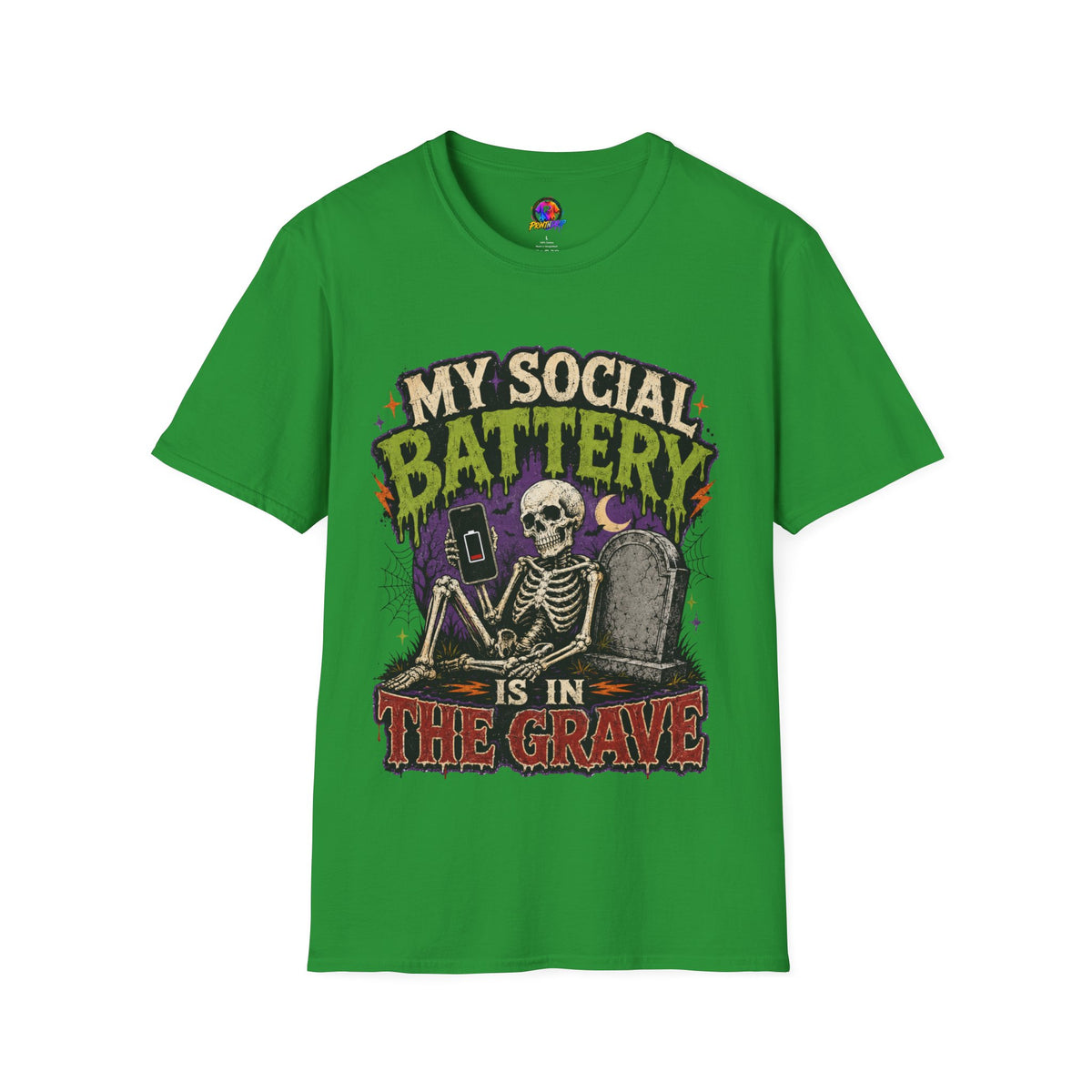 Halloween My Social Battery Unisex Softstyle T-Shirt