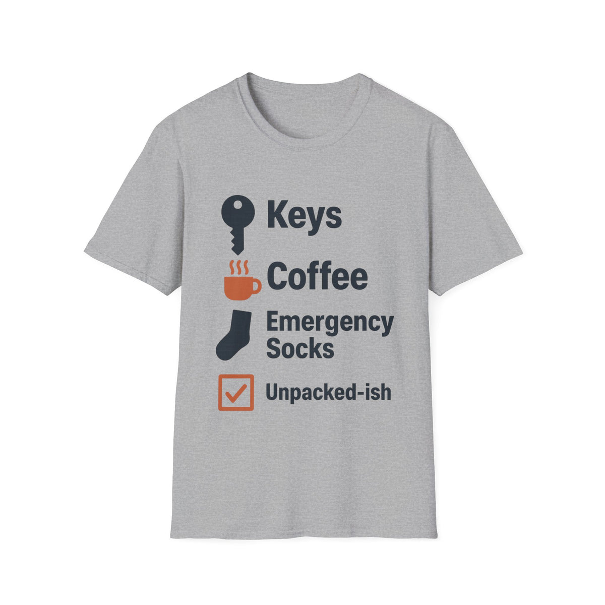 Keys, Coffee, Phone, Wallet Checklist T-Shirt — Minimal Daily Essentials Graphic Tee - Trending Now - August 2026