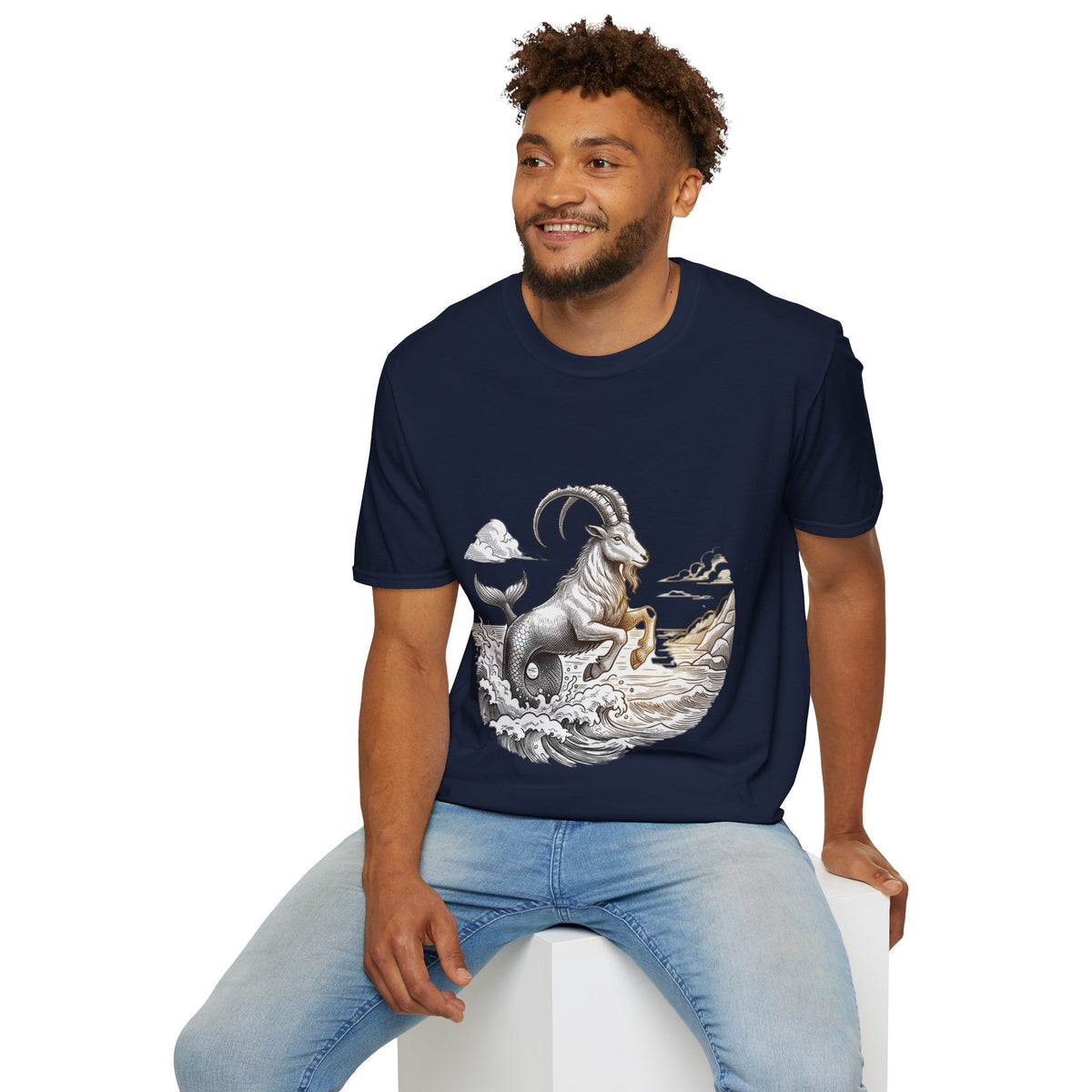 Capricorn Goat-Mermaid T-Shirt — Mythical Sea Goat Zodiac Tee