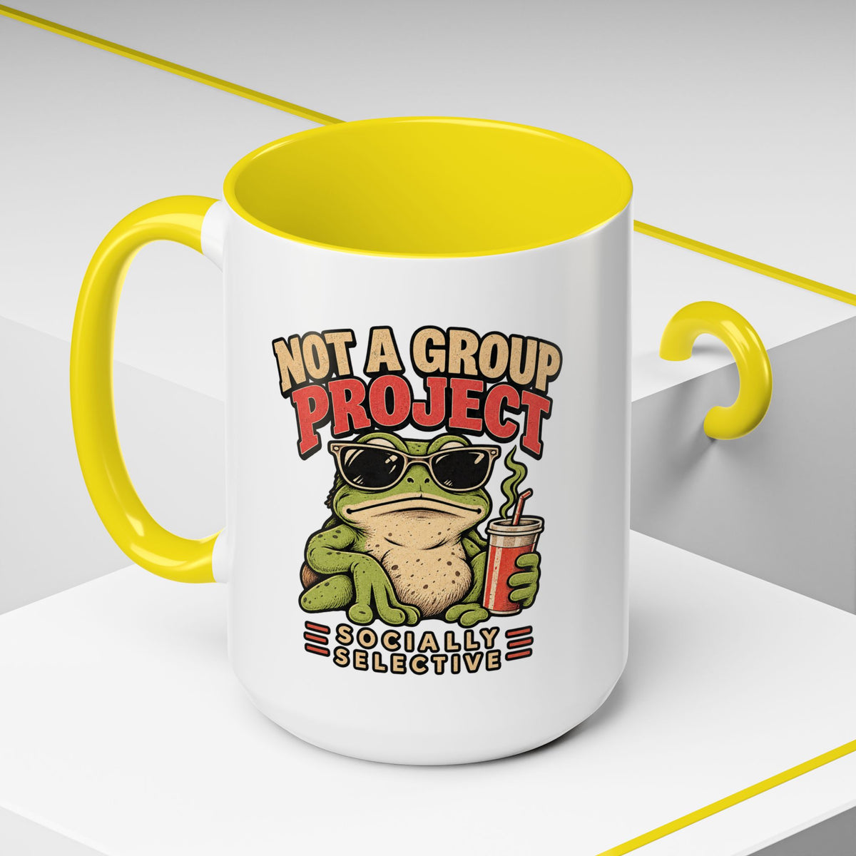 Funny And Witty "Not A Group Project" Accent Coffee Mug (11, 15oz)
