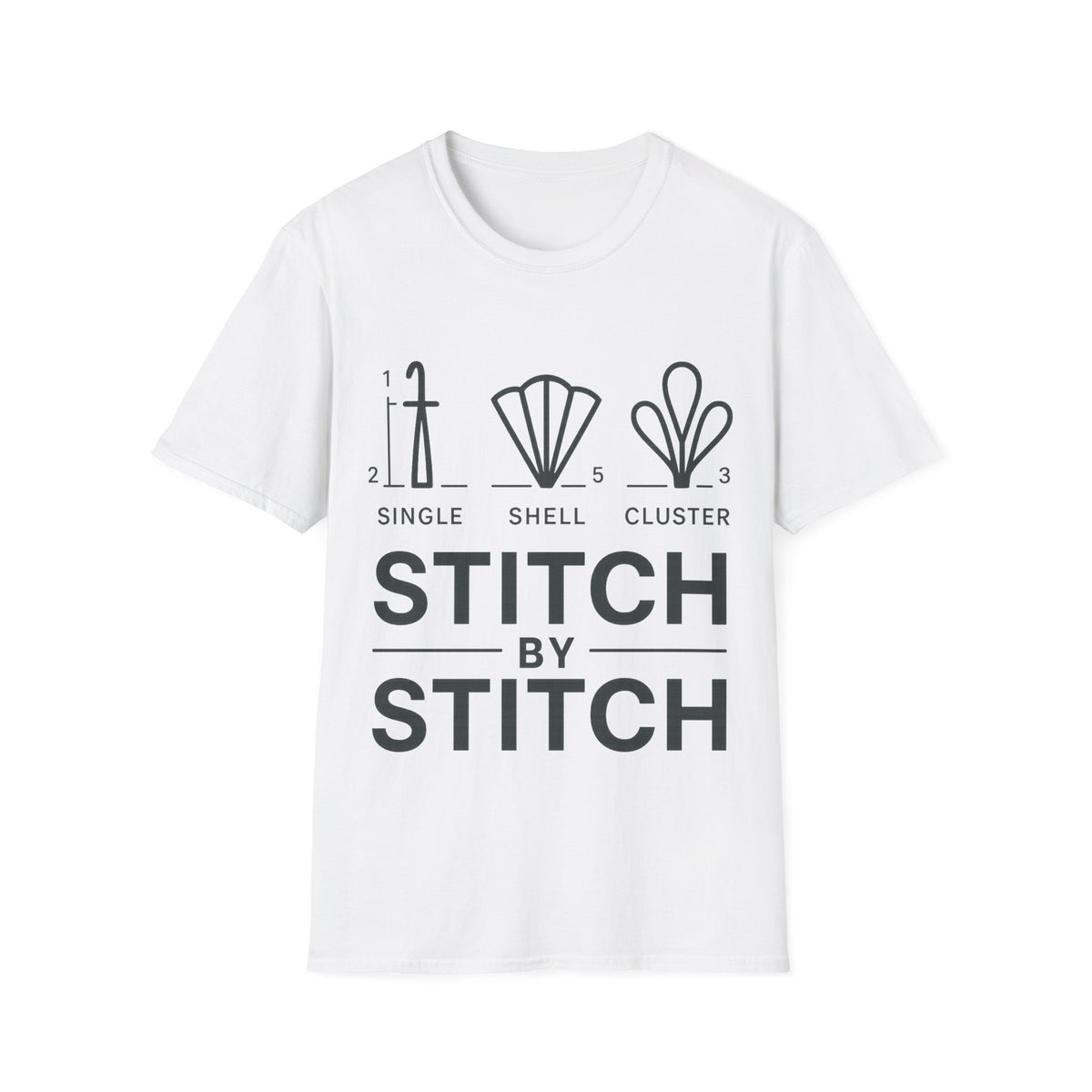 "Stitch By Stitch" Minimalist Crafting Tee | Sewing Knitting Embroidery T-Shirt - Trending Now - September 2026