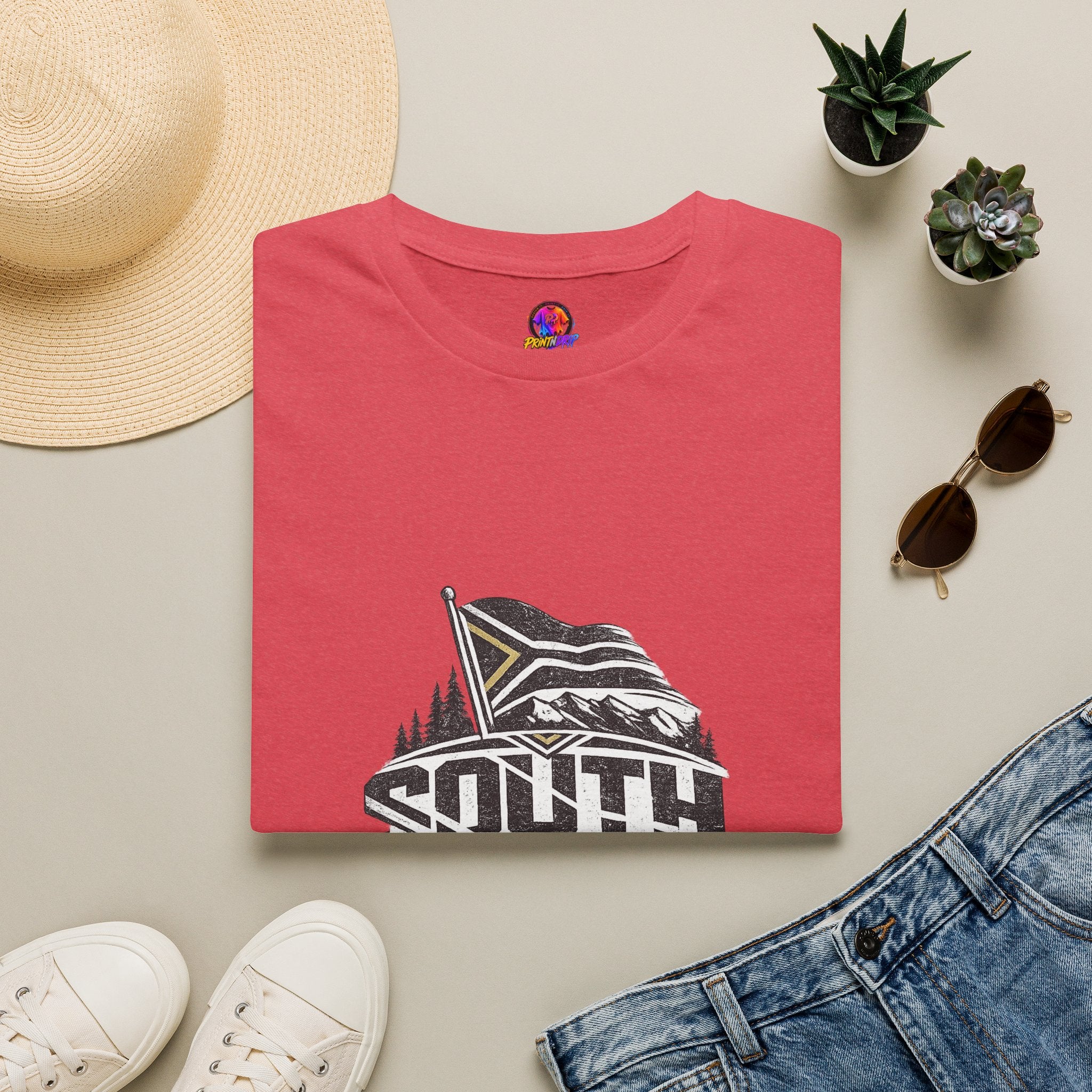 South Africa Flag & Soccer Crest T‑Shirt