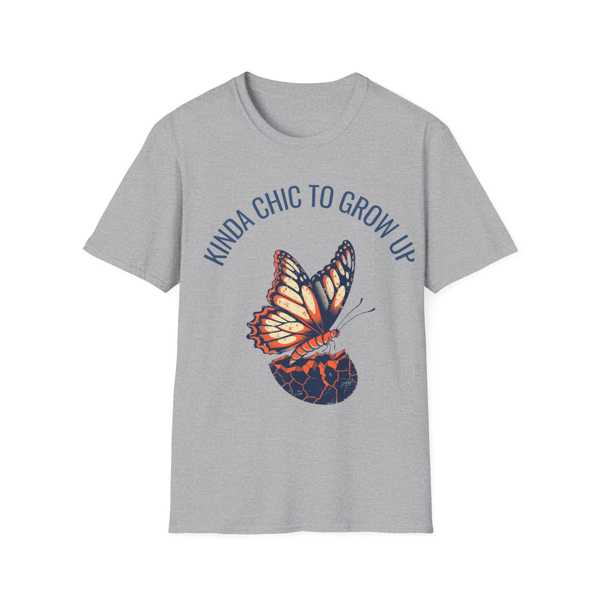 "Kinda Chic To Grow Up" Monarch Butterfly Graphic Tee - Aesthetic Inspirational White T-Shirt - Trending Now - September 2026