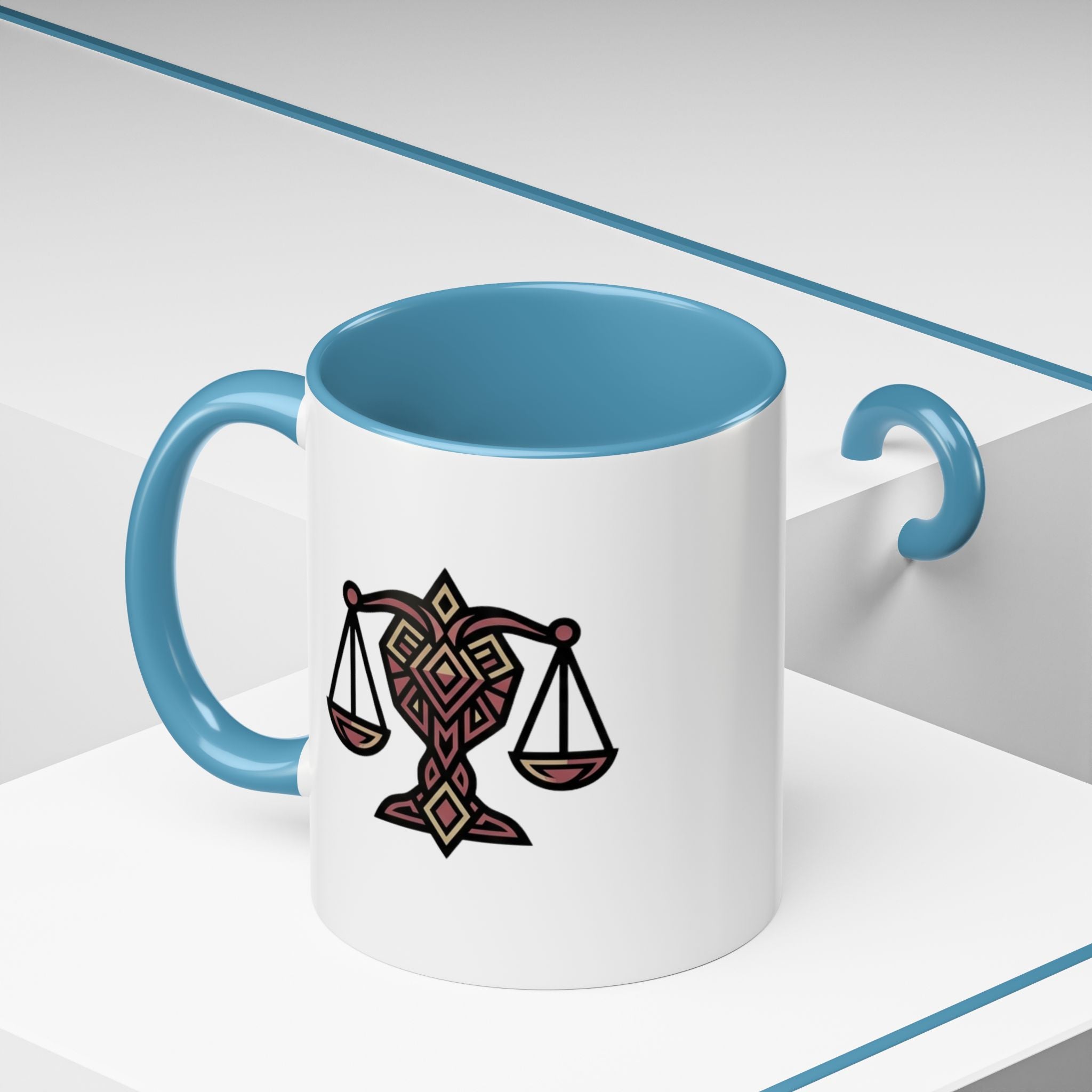 Libra Scales Accent Coffee Mug — Zodiac Balance Ceramic Mug