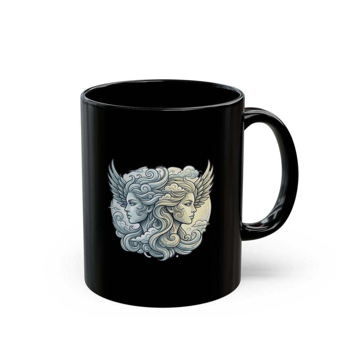 Gemini Zodiac Black Mug