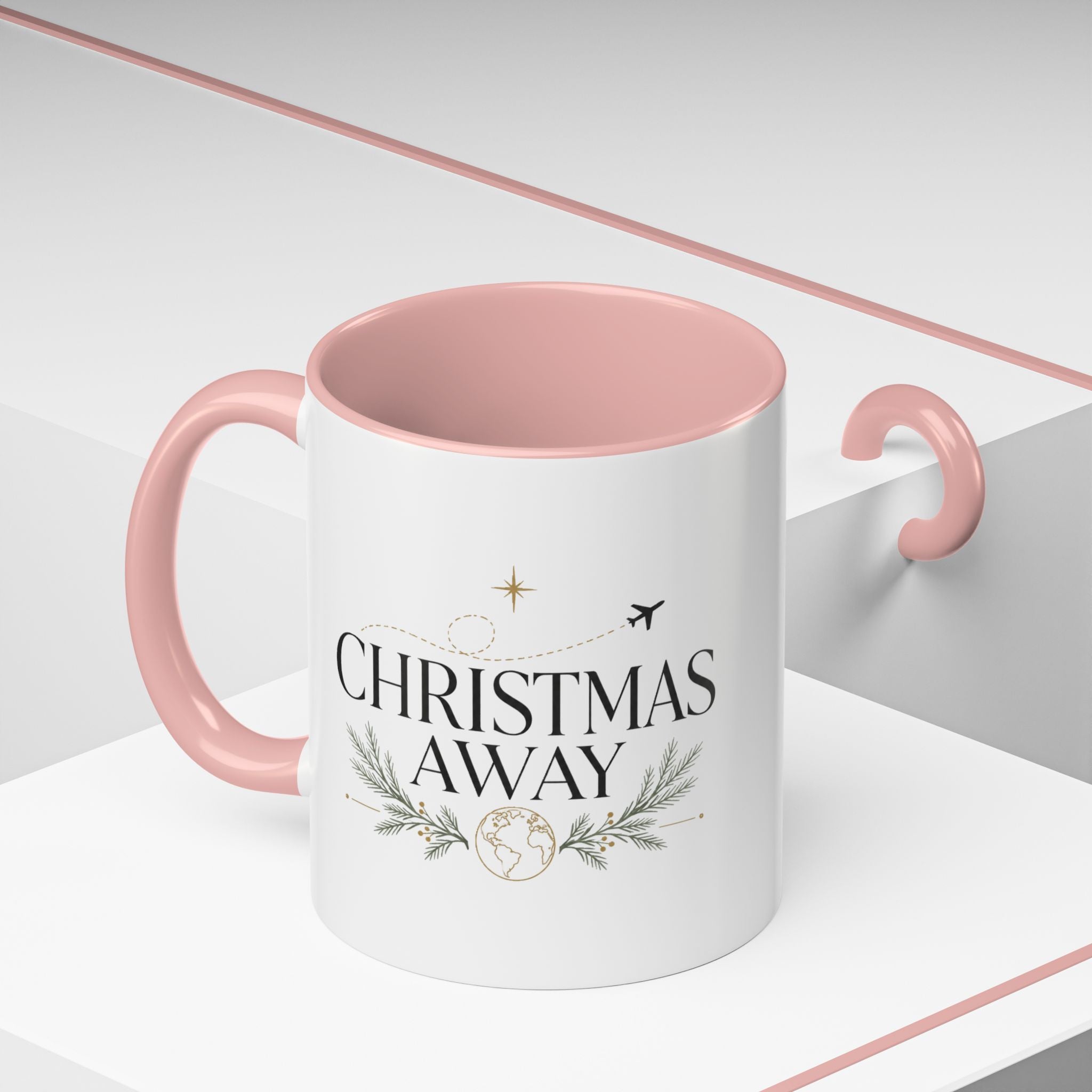 Christmas Away Accent Coffee Mug — Holiday Travel Coffee Cup