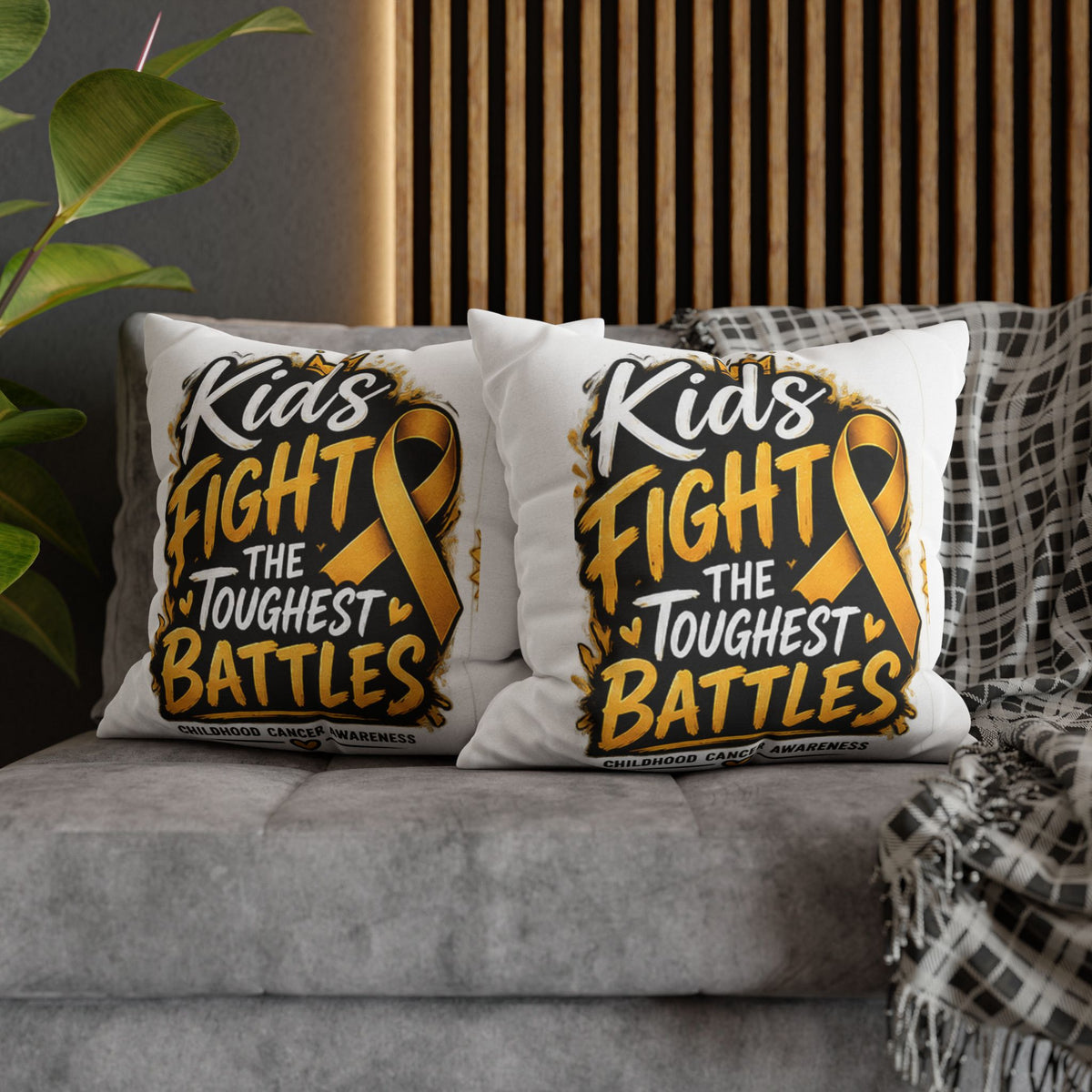 Kids Fight the Toughest Battles Childhood Cancer Awareness Pillowcase