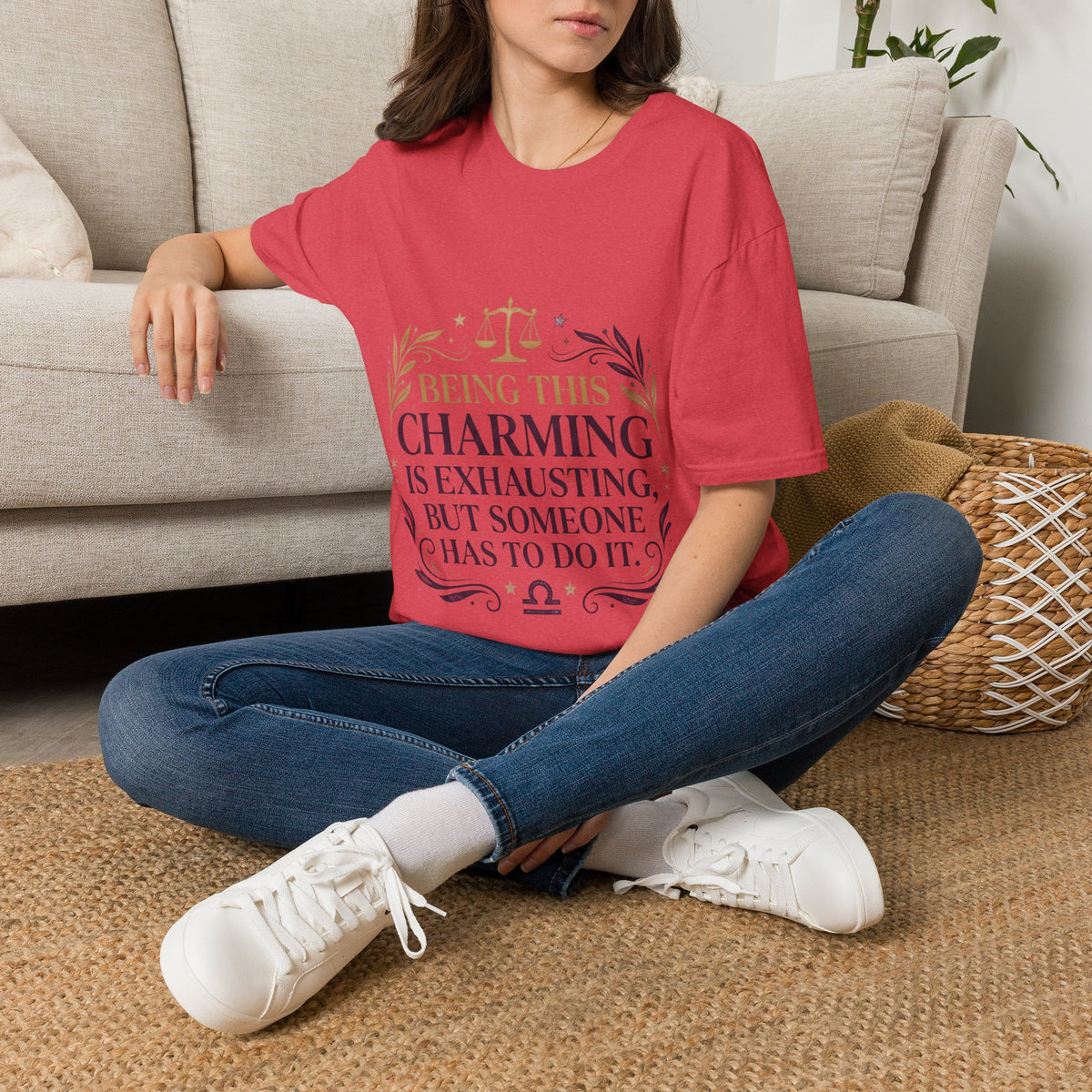 Being This Charming Libra T-Shirt – 'Being This Charming Is Exhausting' Zodiac Tee