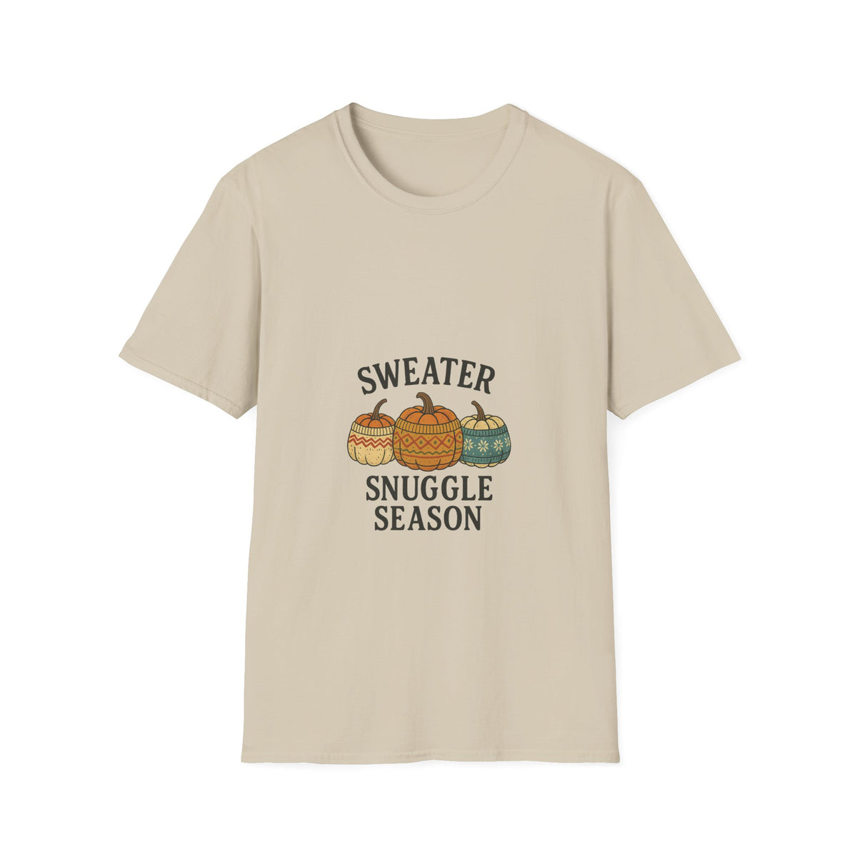 Sweater Snuggle Season T-Shirt — Cozy Fall Pumpkin Sweater Graphic Tee - Trending Now - October 2026