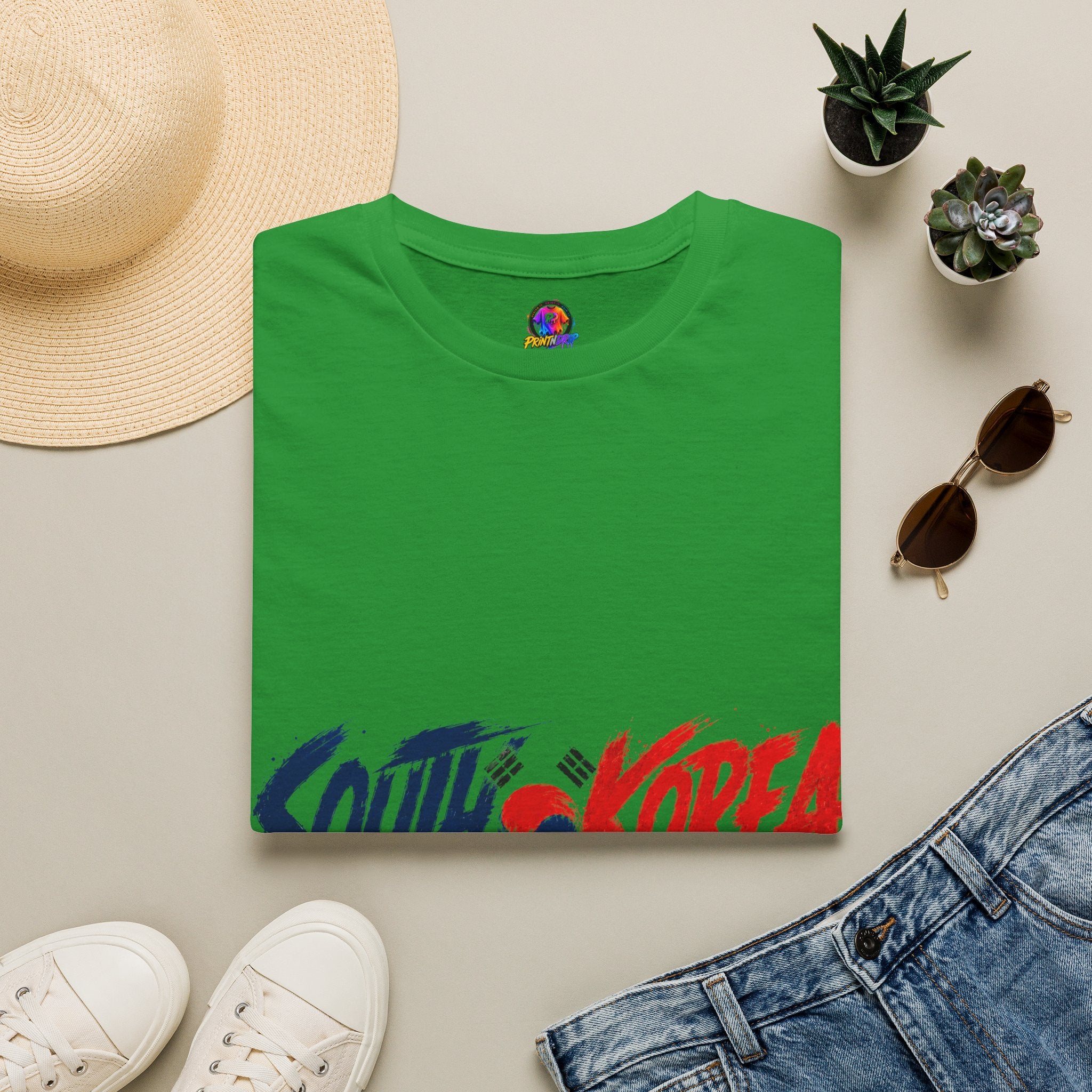 South Korea Flag Brushstroke T-Shirt — Patriotic Korean Travel Tee