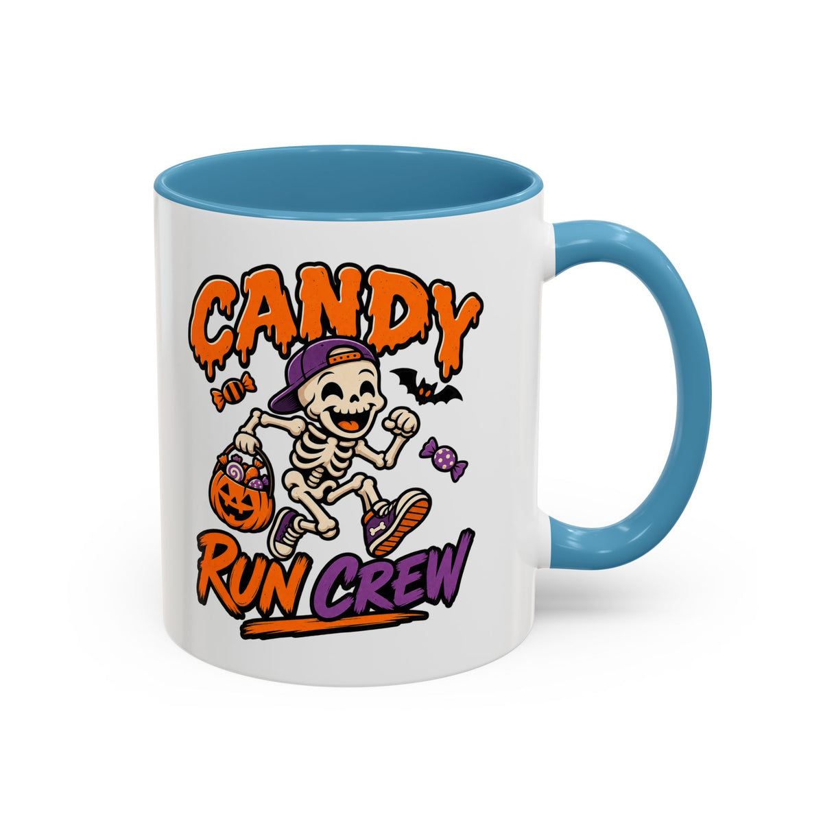 Candy Run Crew Coffee Mug — Halloween Skeleton Trick-or-Treat Accent Mug (11/15oz)