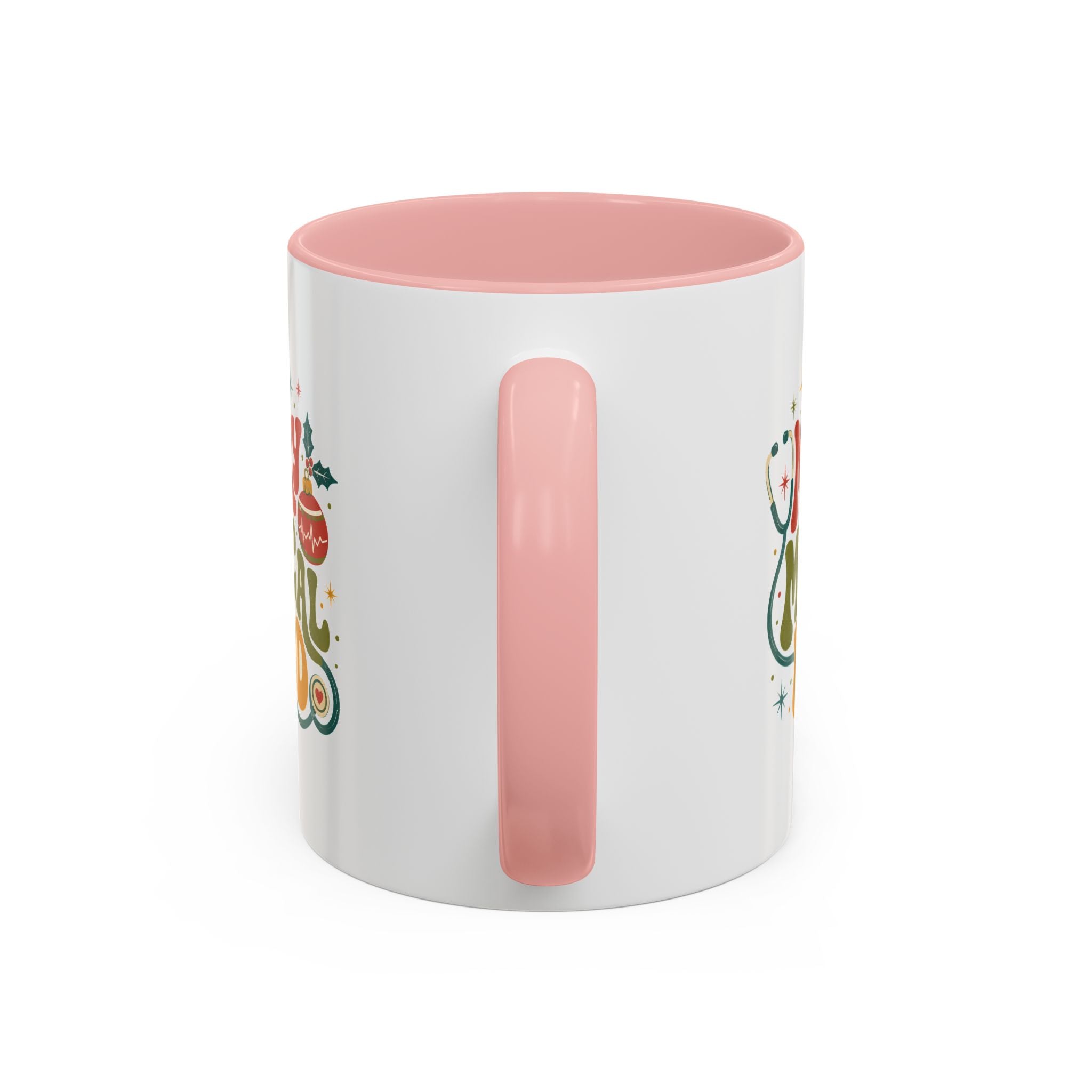 Modern Day Christmas Merry Medical Mood Accent Coffee Mug — Holiday Nurse & Doctor Gift