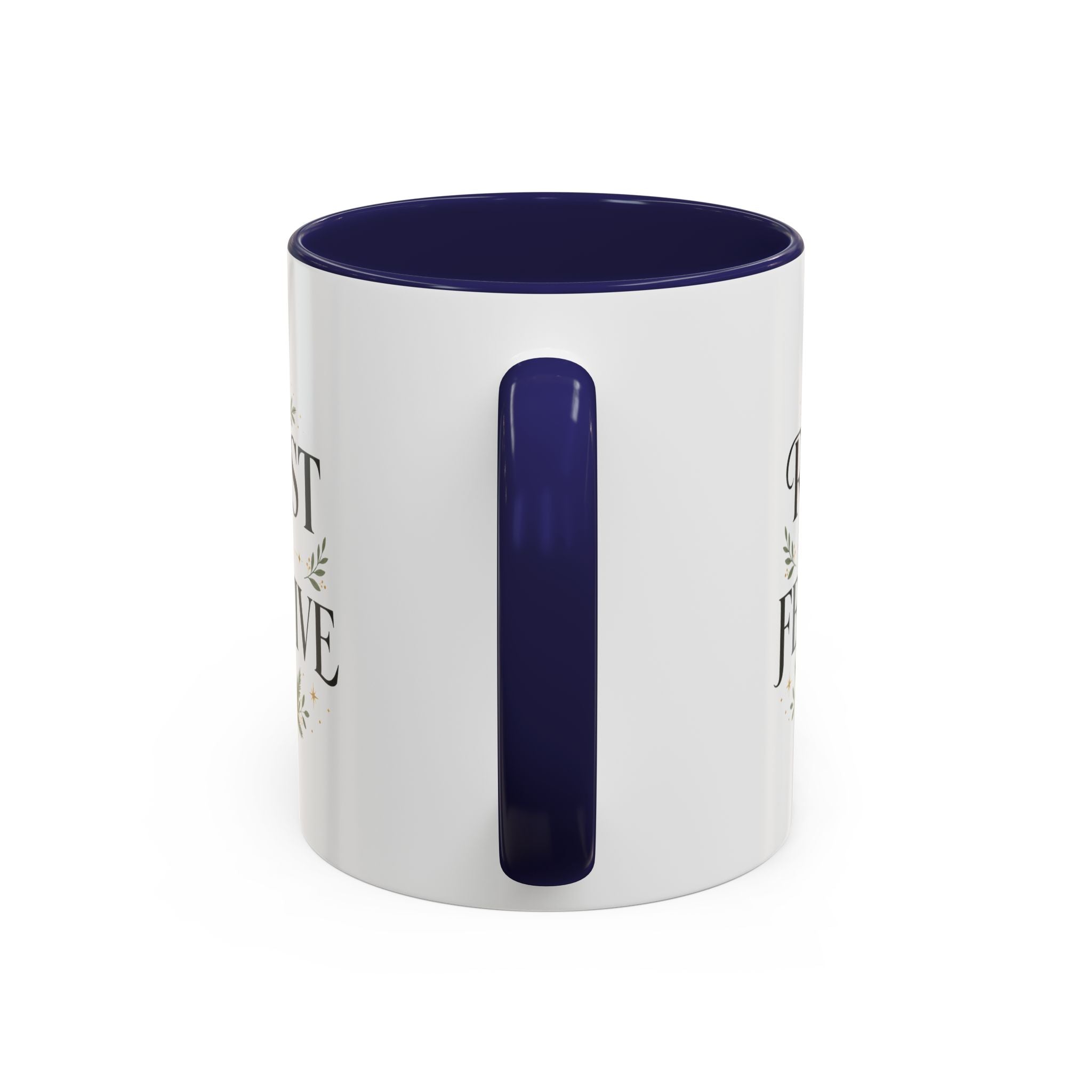 Modern Day Christmas Rest Is Festive Coffee Mug — Holiday Floral Accent