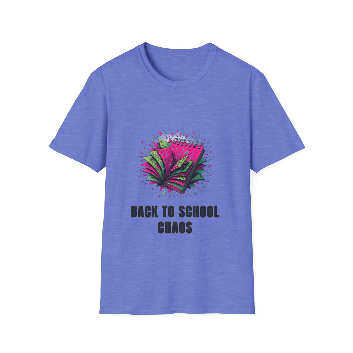 Back to School Chaos T-Shirt — Colorful Notebooks Graphic Tee for Students & Teachers - Trending Now - August 2026