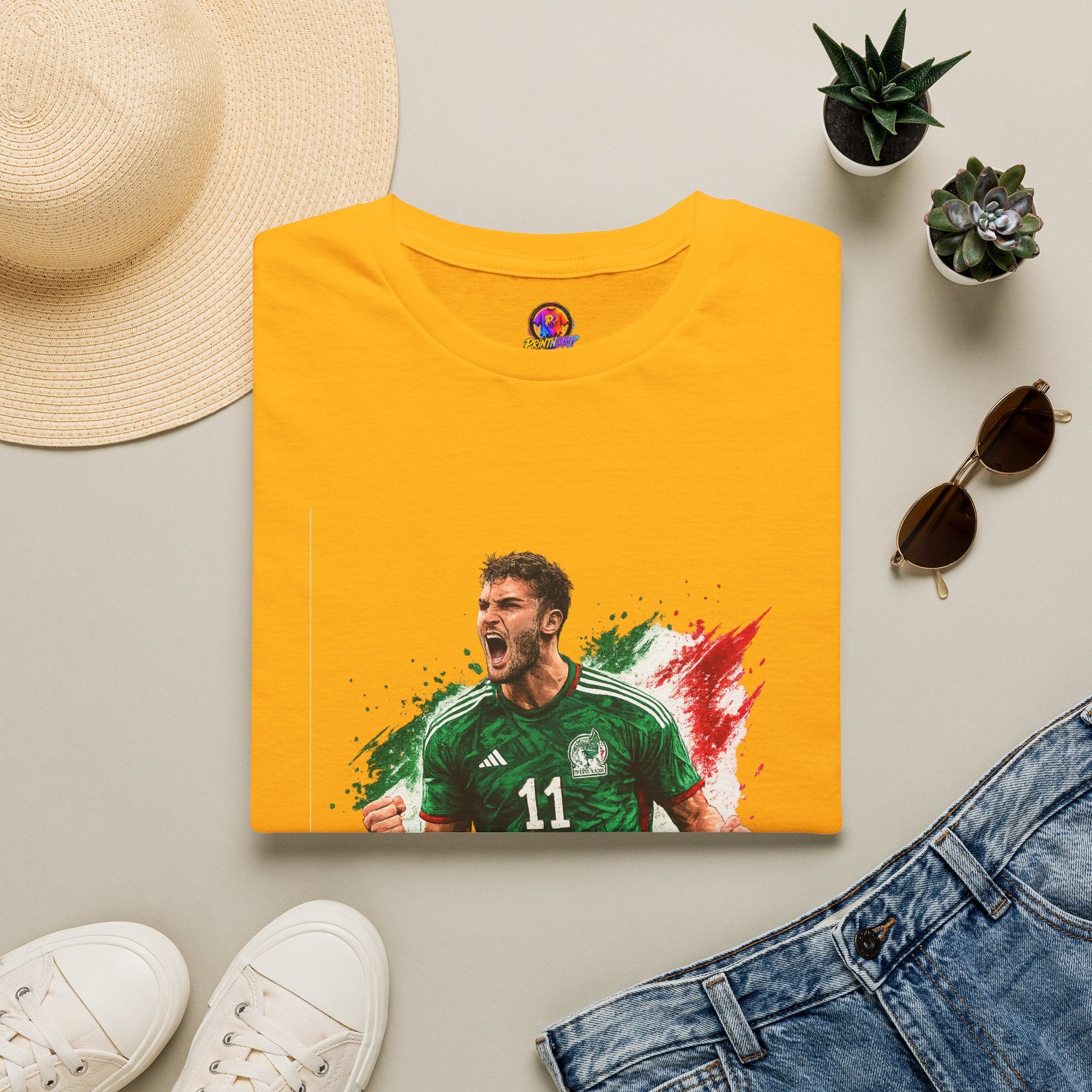 Mexico Soccer Jersey T-Shirt — Santiago Giménez Mexico #11 Fan Tee