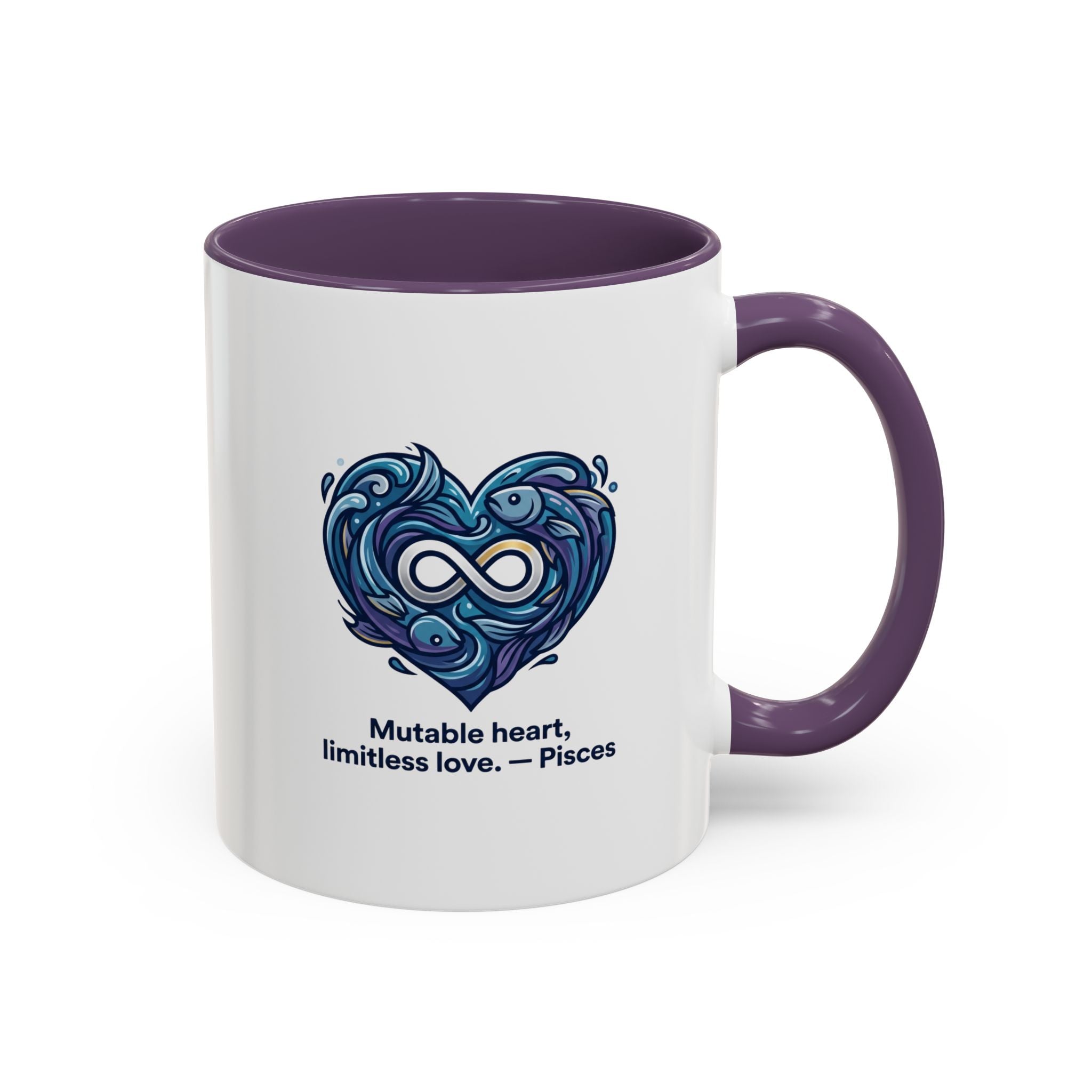 Pisces Heart Coffee Mug — "Mutable heart, limitless love" Zodiac Gift