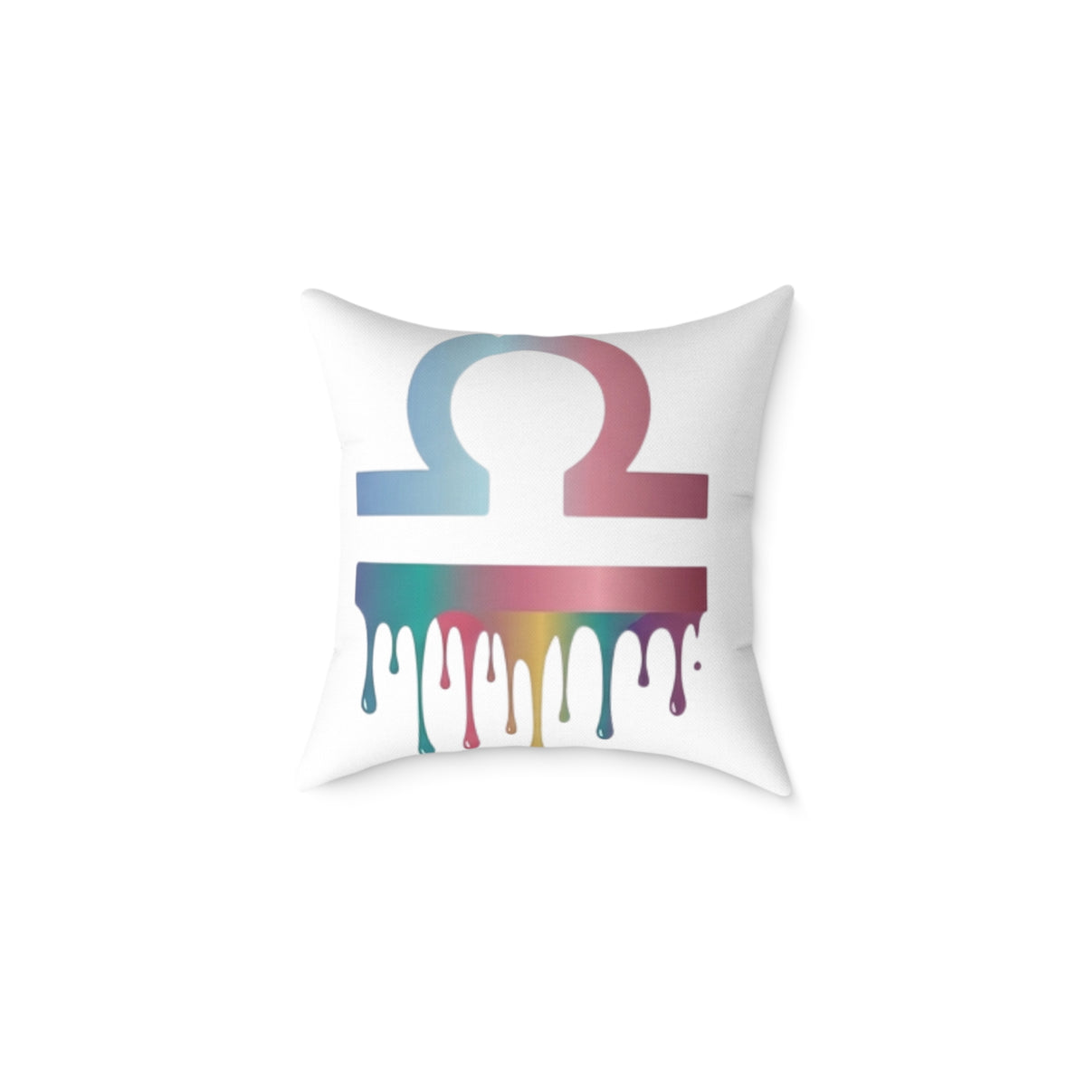 Libra Zodiac Dripping Astrological Square Poly Canvas Pillow