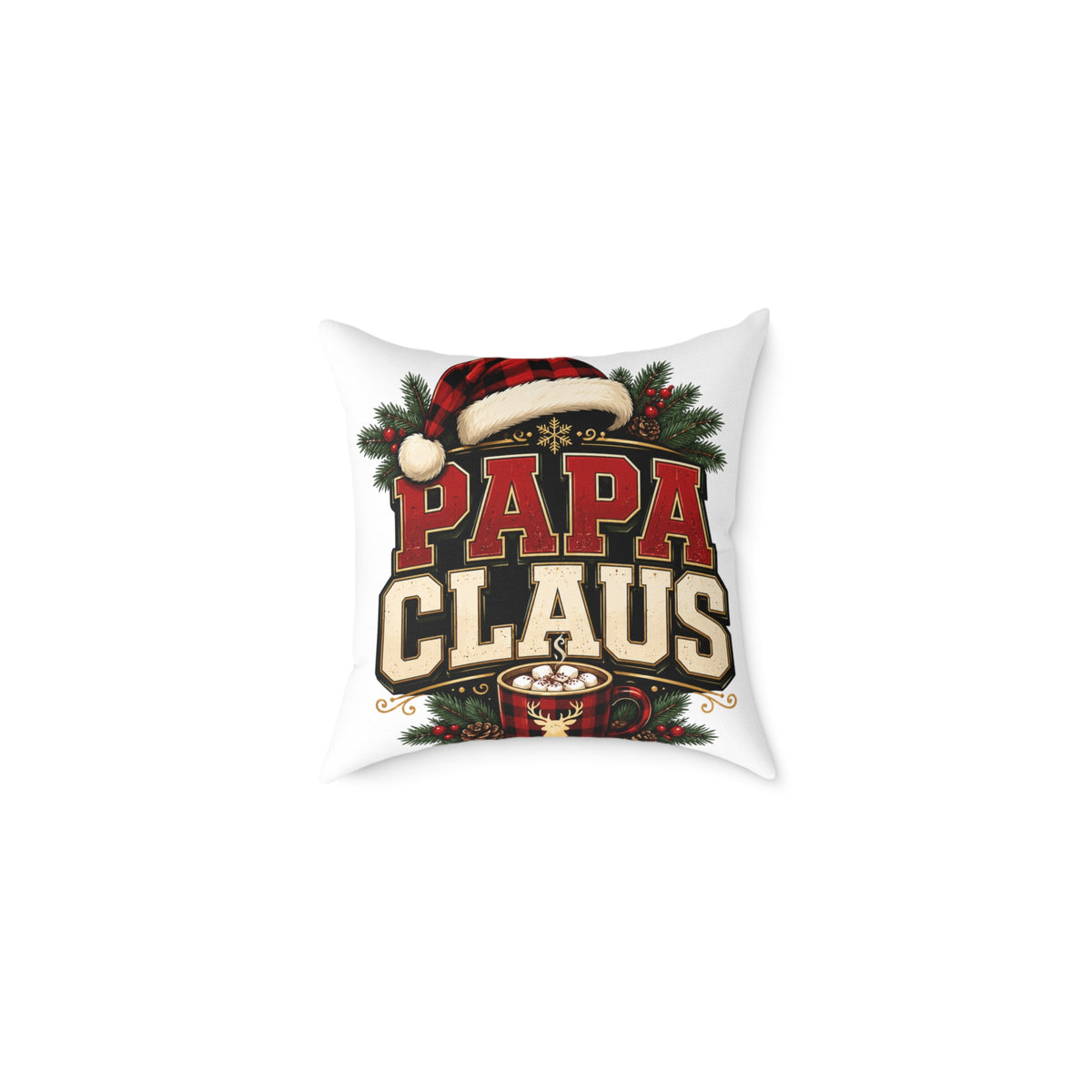 Papa Claus Christmas Pillow — Festive Holiday Throw Pillow for Dad
