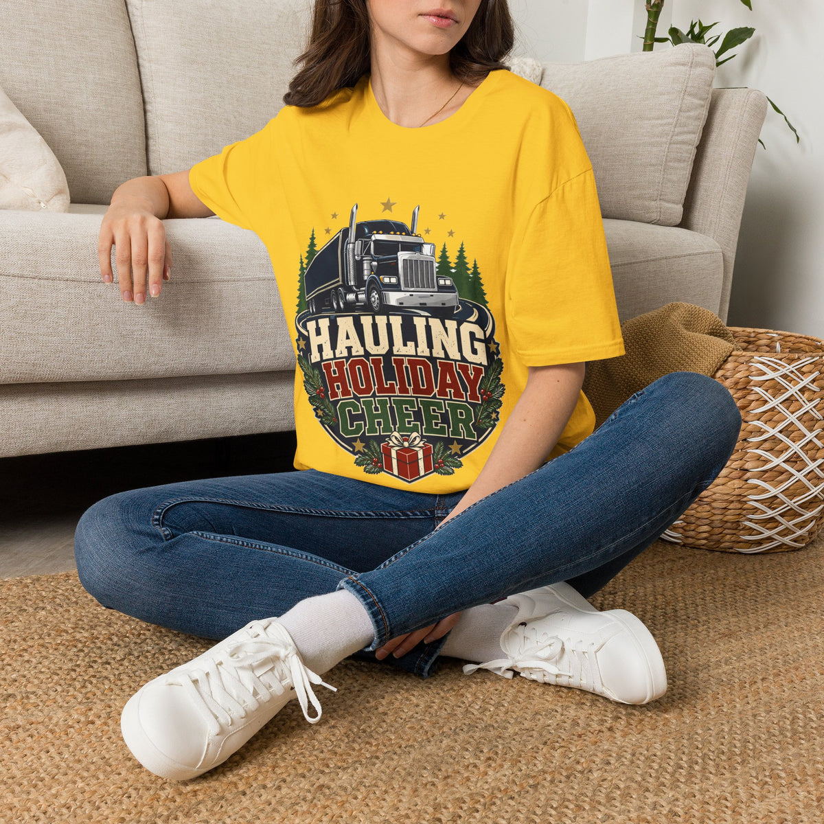 Christmas Truck T‑Shirt — "Hauling Holiday Cheer" Festive Trucker Tee
