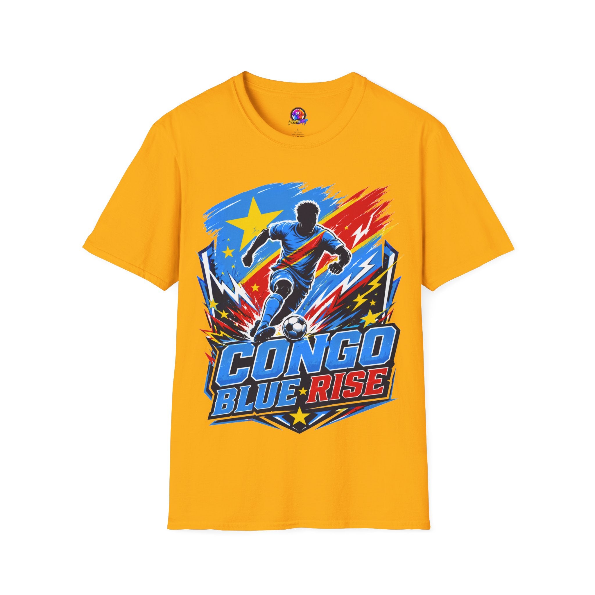 Congo Soccer T-Shirt — Congo Blue Rise Football Fan Tee