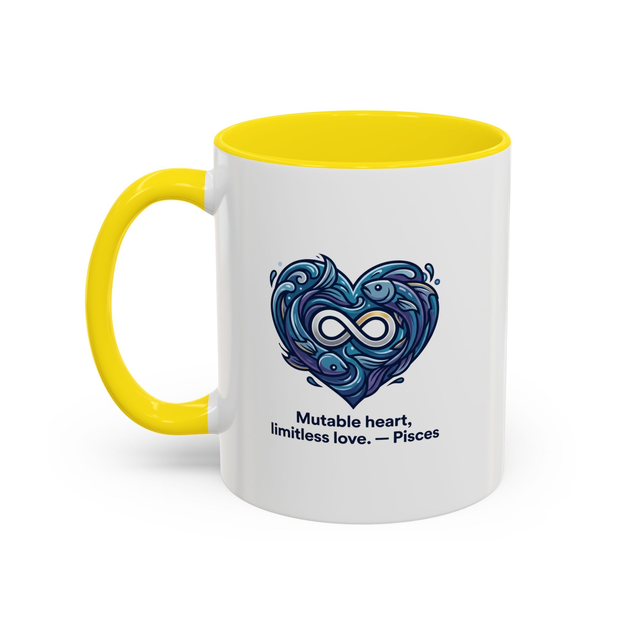 Pisces Heart Coffee Mug — "Mutable heart, limitless love" Zodiac Gift