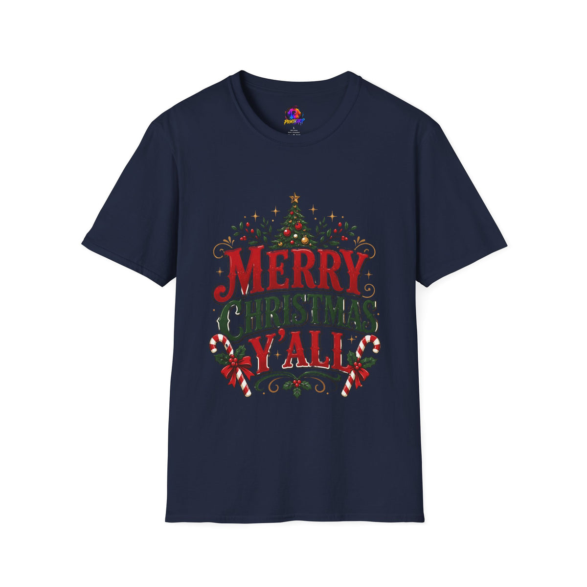 Merry Christmas Y'all T-Shirt — Festive Holiday Tree Tee