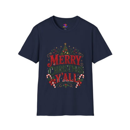 Merry Christmas Y'all T-Shirt — Festive Holiday Tree Tee