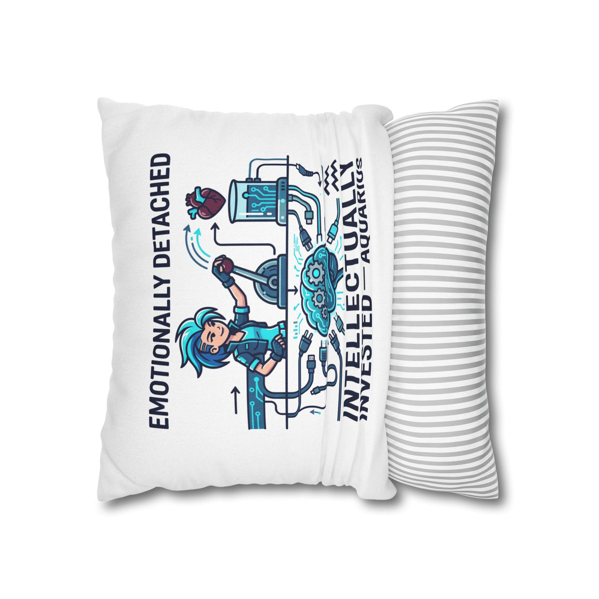 Aquarius Zodiac Spun Polyester Square Pillowcase