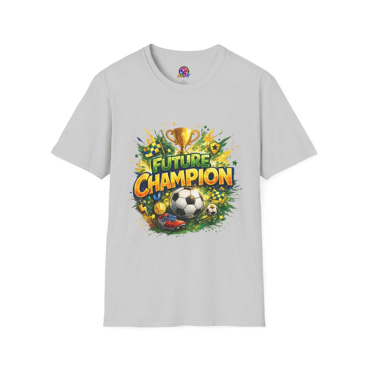 Kids Future Champion Soccer T-Shirt — Kids’ Sports Trophy Graphic Tee