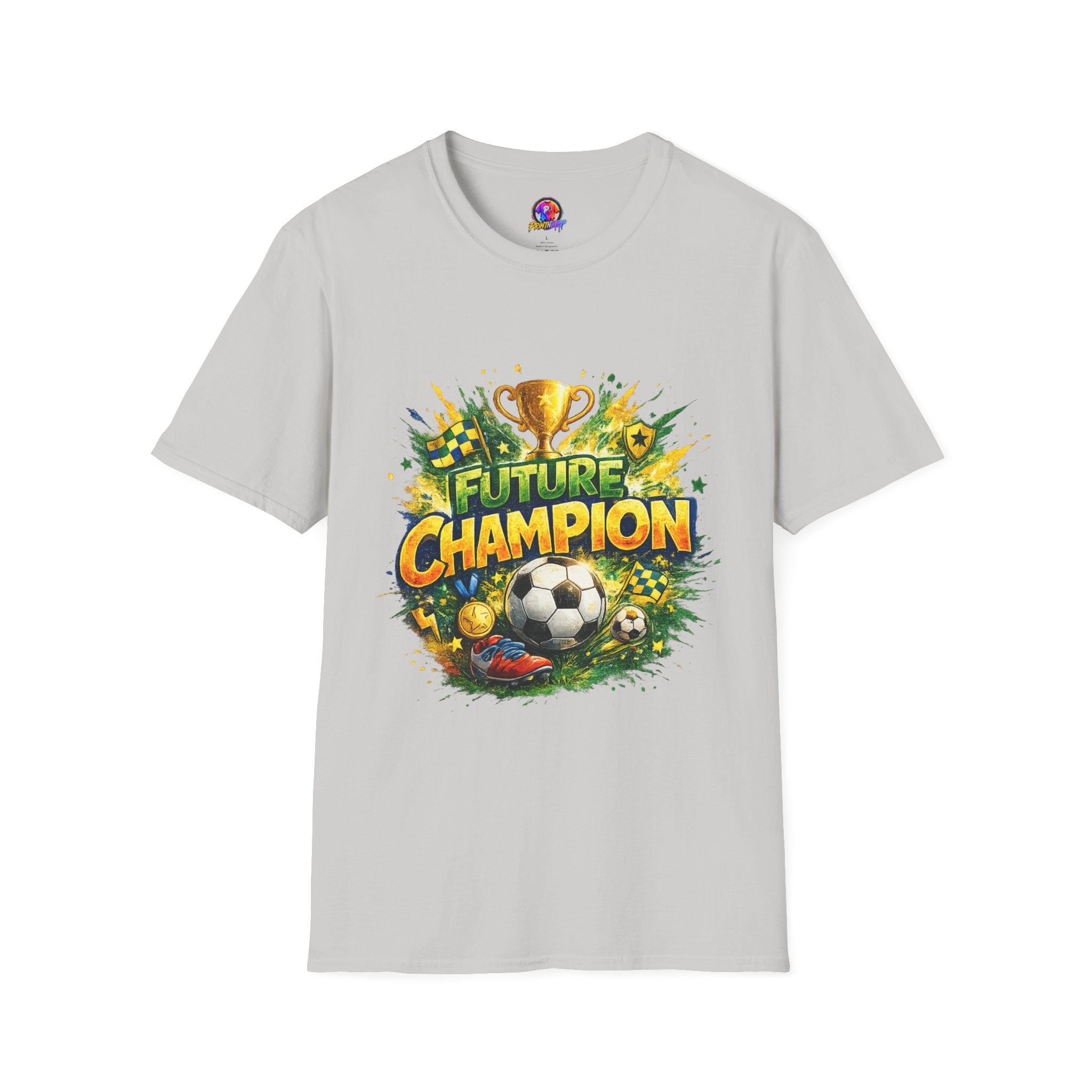 Kids Future Champion Soccer T-Shirt — Kids’ Sports Trophy Graphic Tee