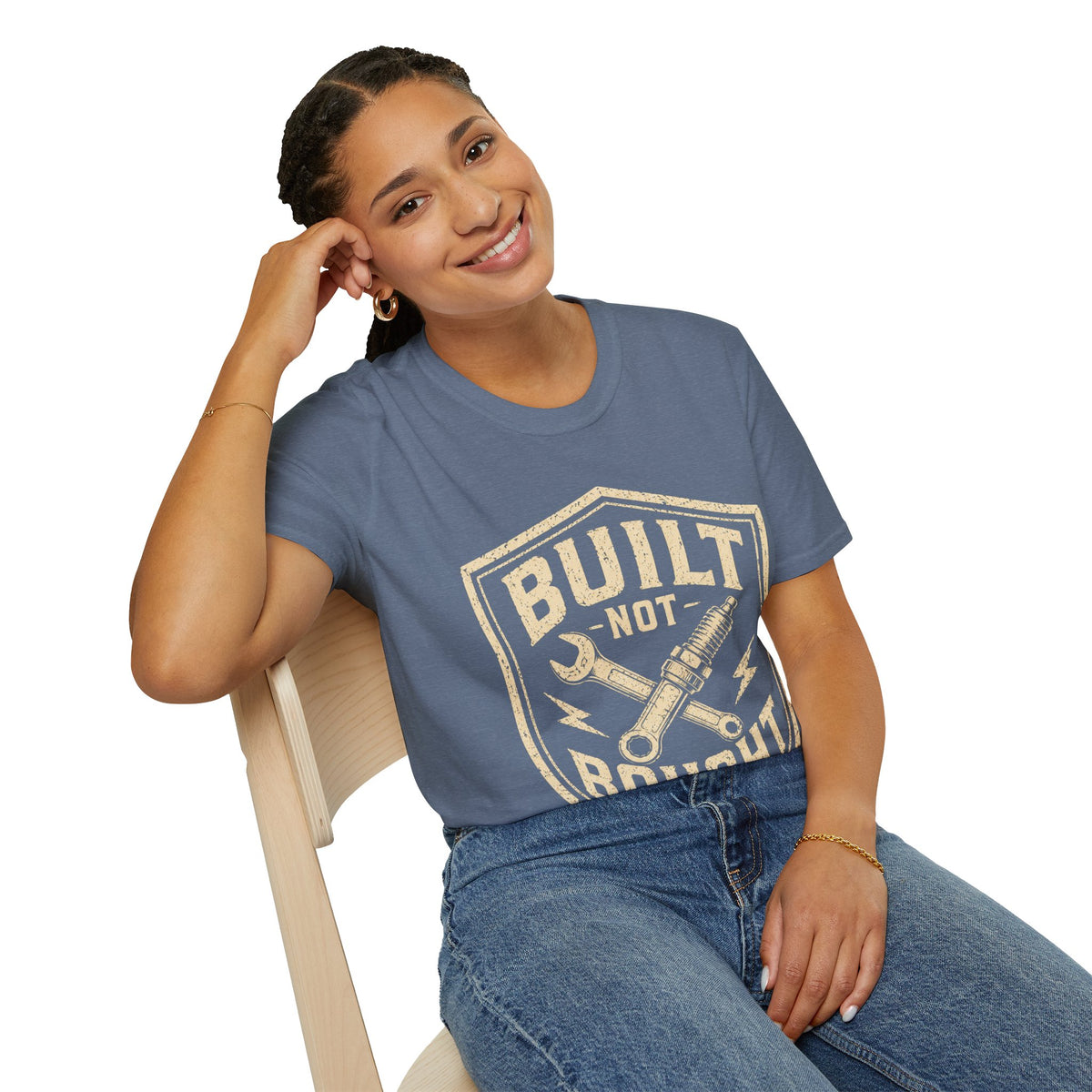 Built Not Bought T-Shirt — Vintage Mechanic Auto Repair Tee