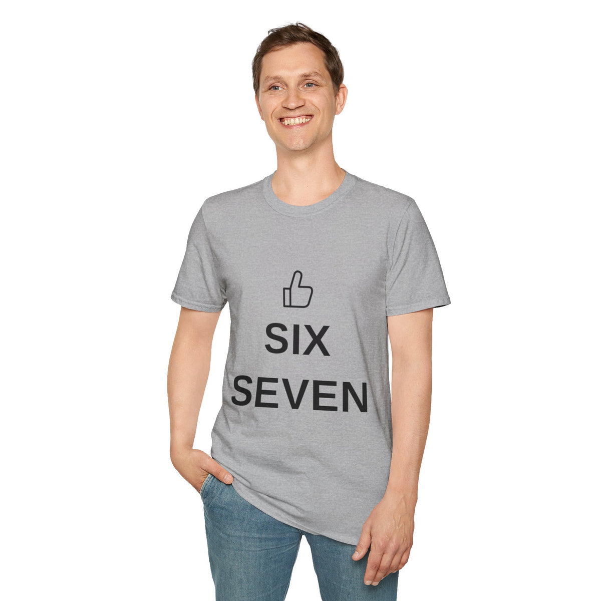 Six Seven Thumbs Up T-Shirt - Minimalist Positive Graphic Tee - Trending Now - September 2026