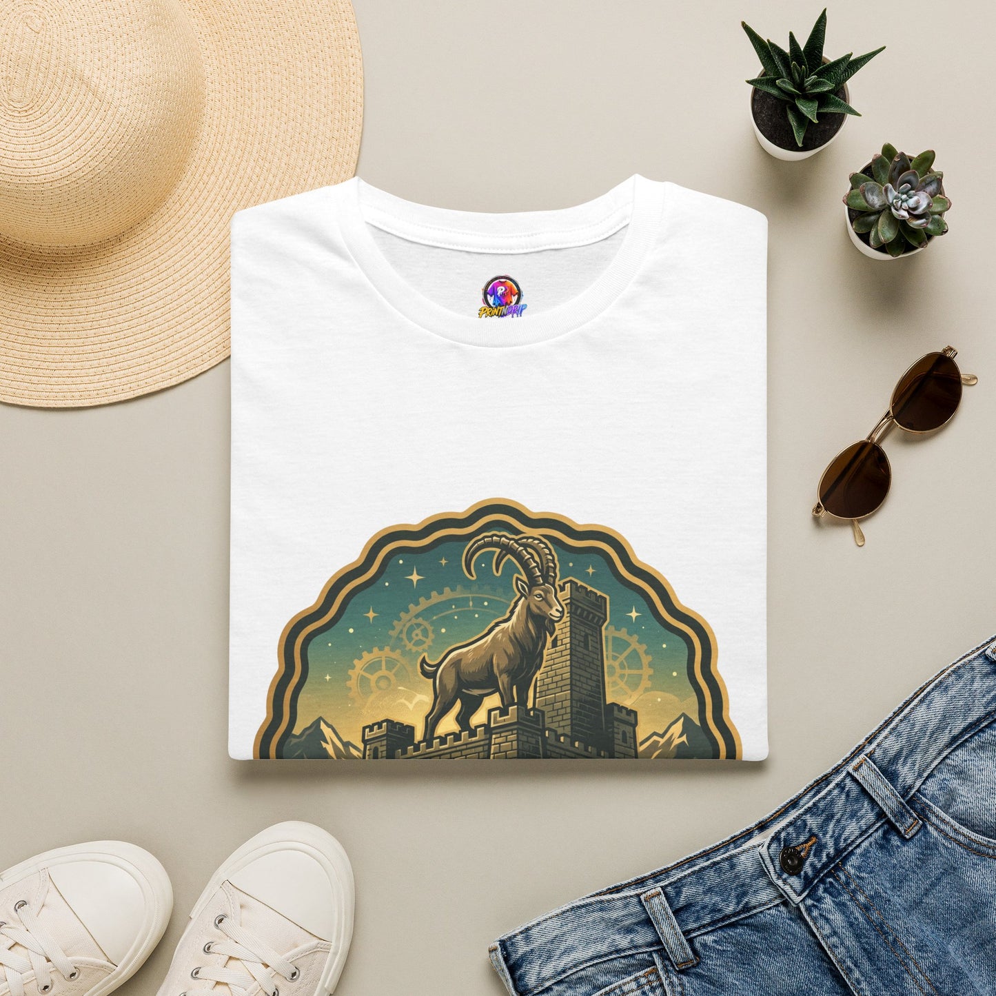 Silent Moves, Loud Results Goat Graphic Tee — Motivational Mountain Goat Shirt