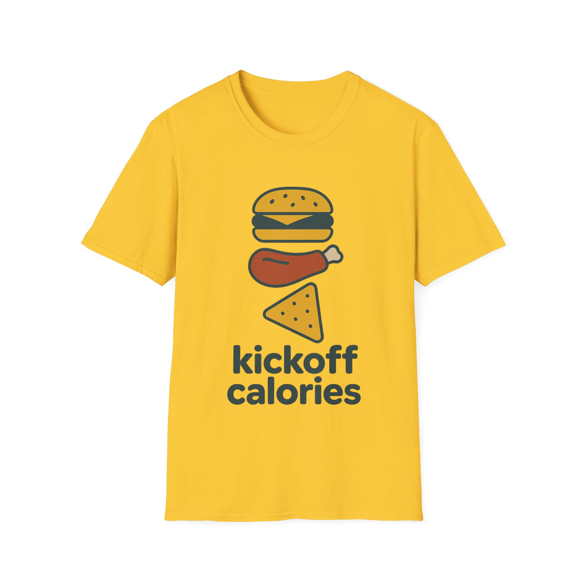 Funny 'Kick Off Calories' T-Shirt — Burger, Drumstick & Pizza Fitness Humor Tee - Trending Now - August 2026